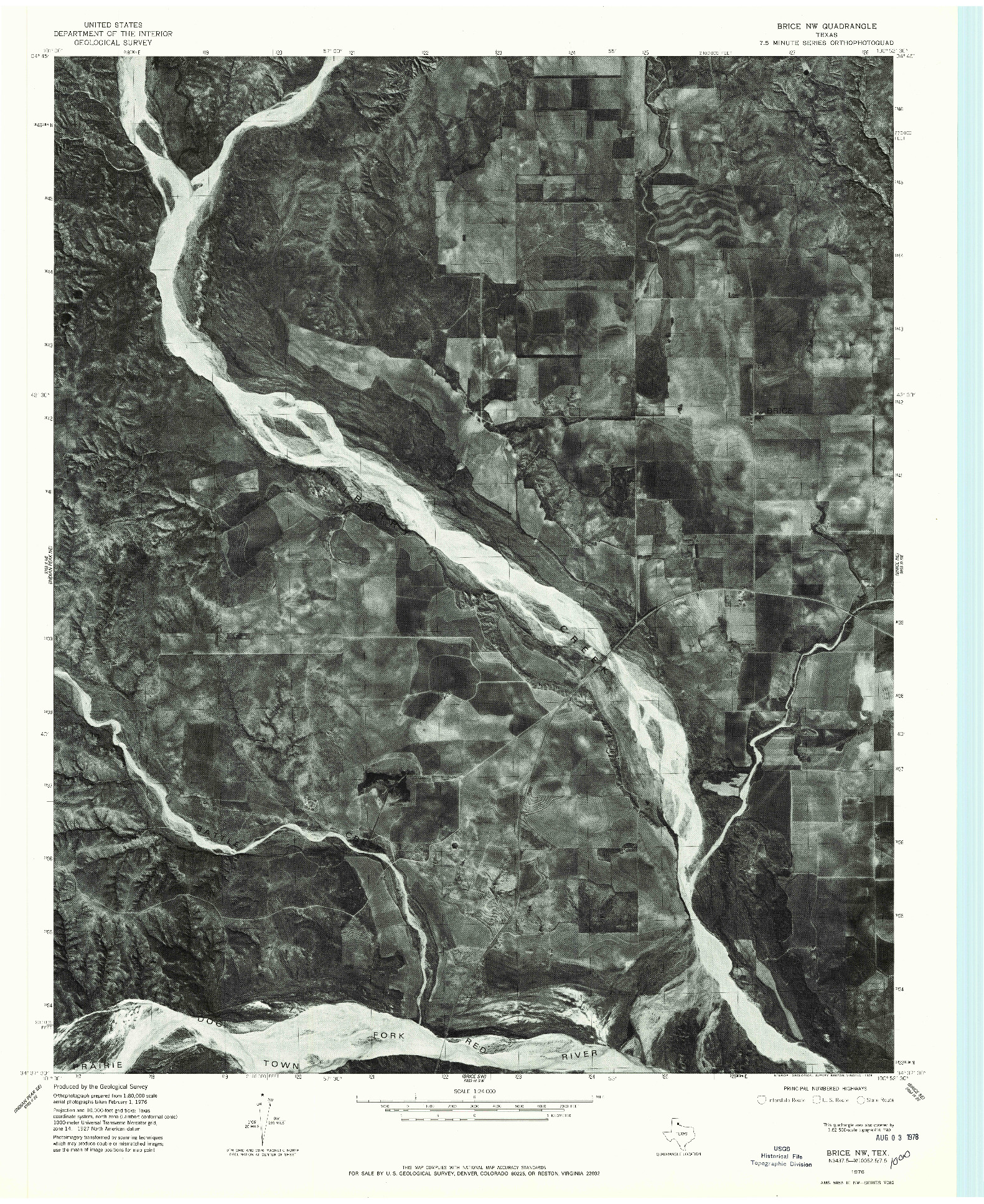 USGS 1:24000-SCALE QUADRANGLE FOR BRICE NW, TX 1976