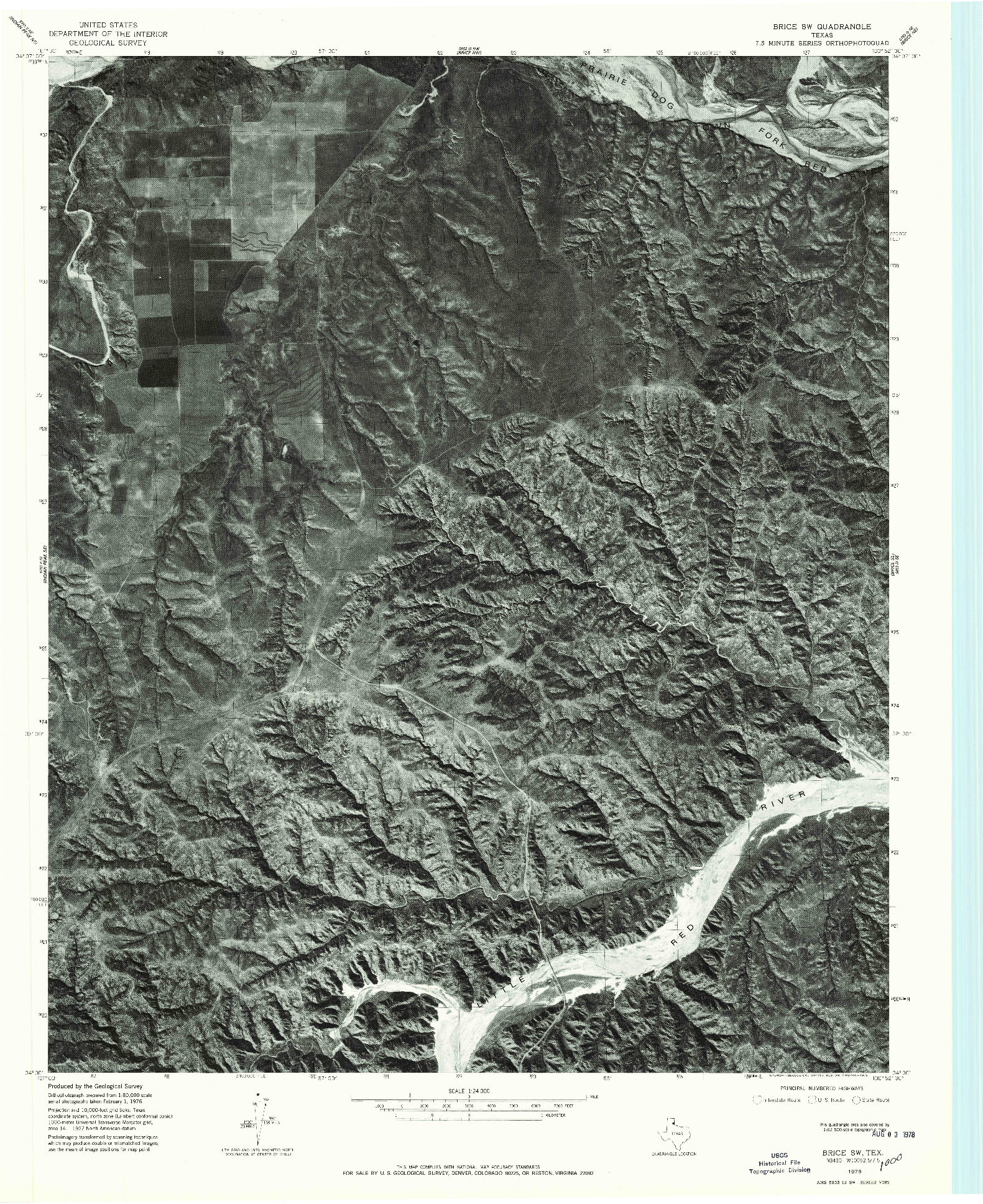 USGS 1:24000-SCALE QUADRANGLE FOR BRICE SW, TX 1976