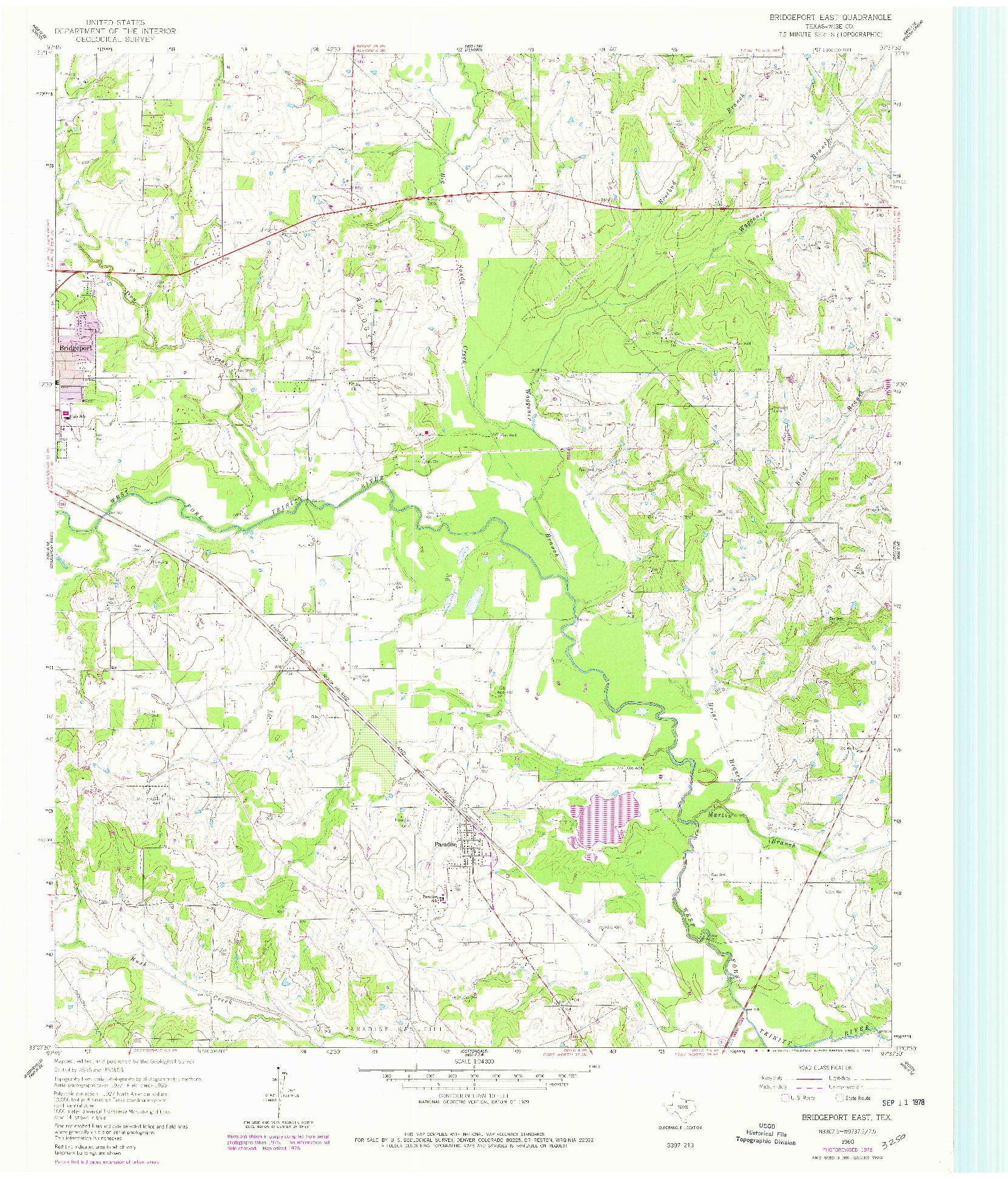 USGS 1:24000-SCALE QUADRANGLE FOR BRIDGEPORT EAST, TX 1960