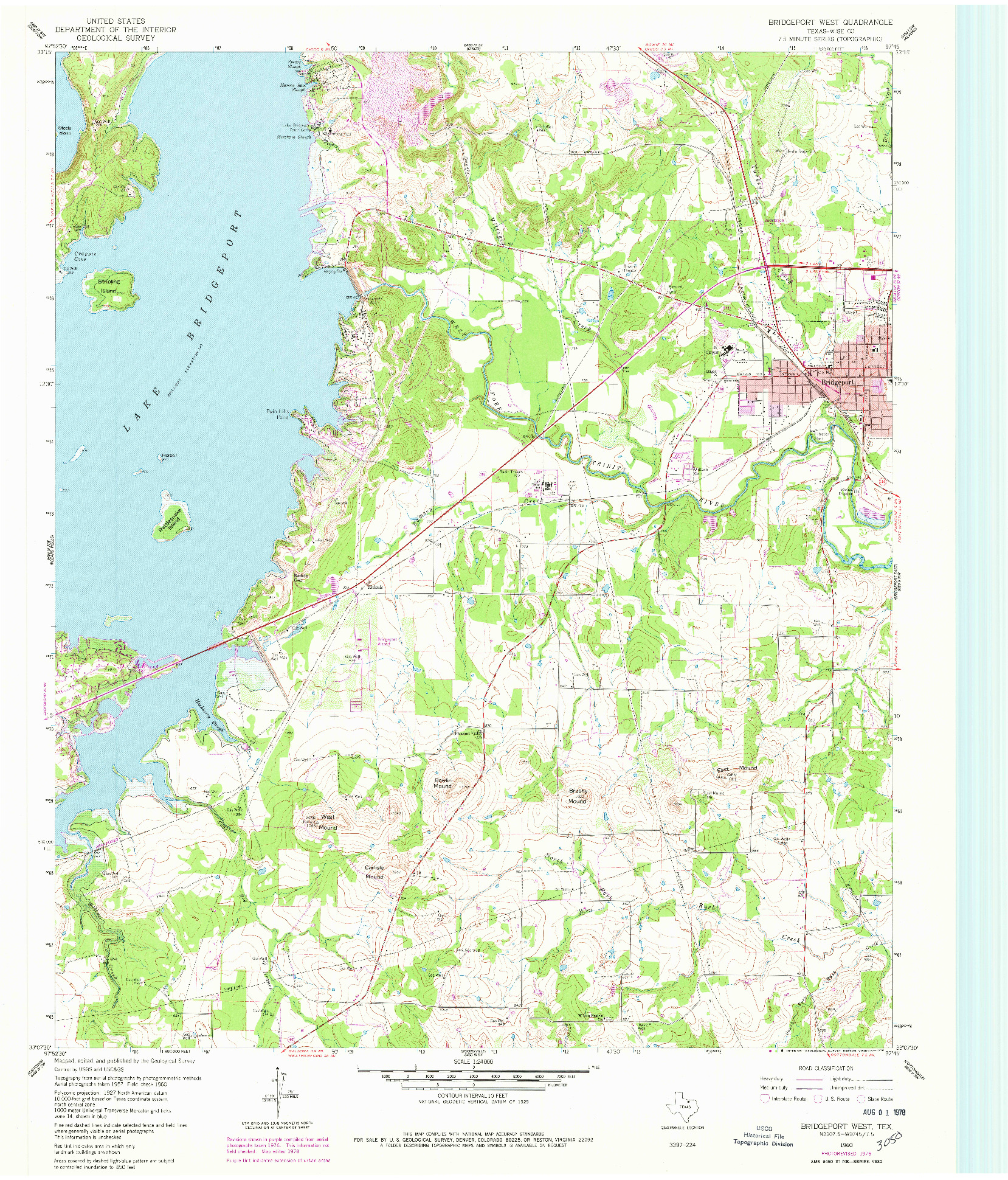 USGS 1:24000-SCALE QUADRANGLE FOR BRIDGEPORT WEST, TX 1960