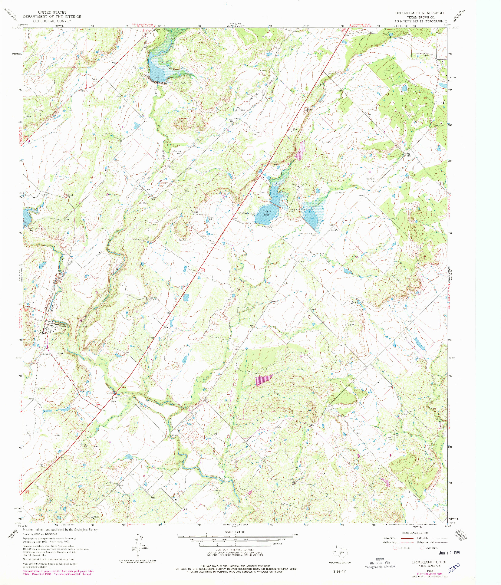 USGS 1:24000-SCALE QUADRANGLE FOR BROOKSMITH, TX 1963
