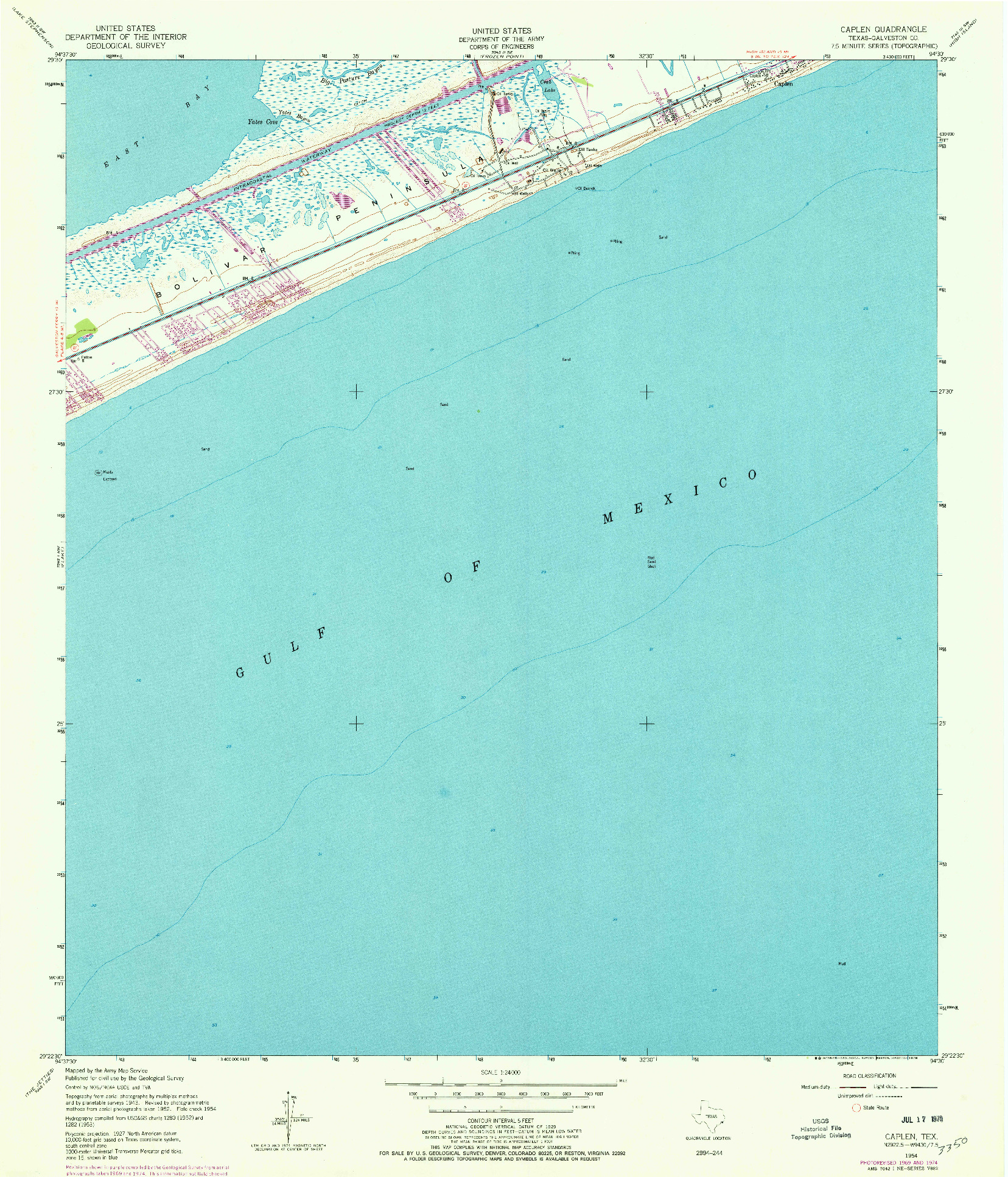 USGS 1:24000-SCALE QUADRANGLE FOR CAPLEN, TX 1954