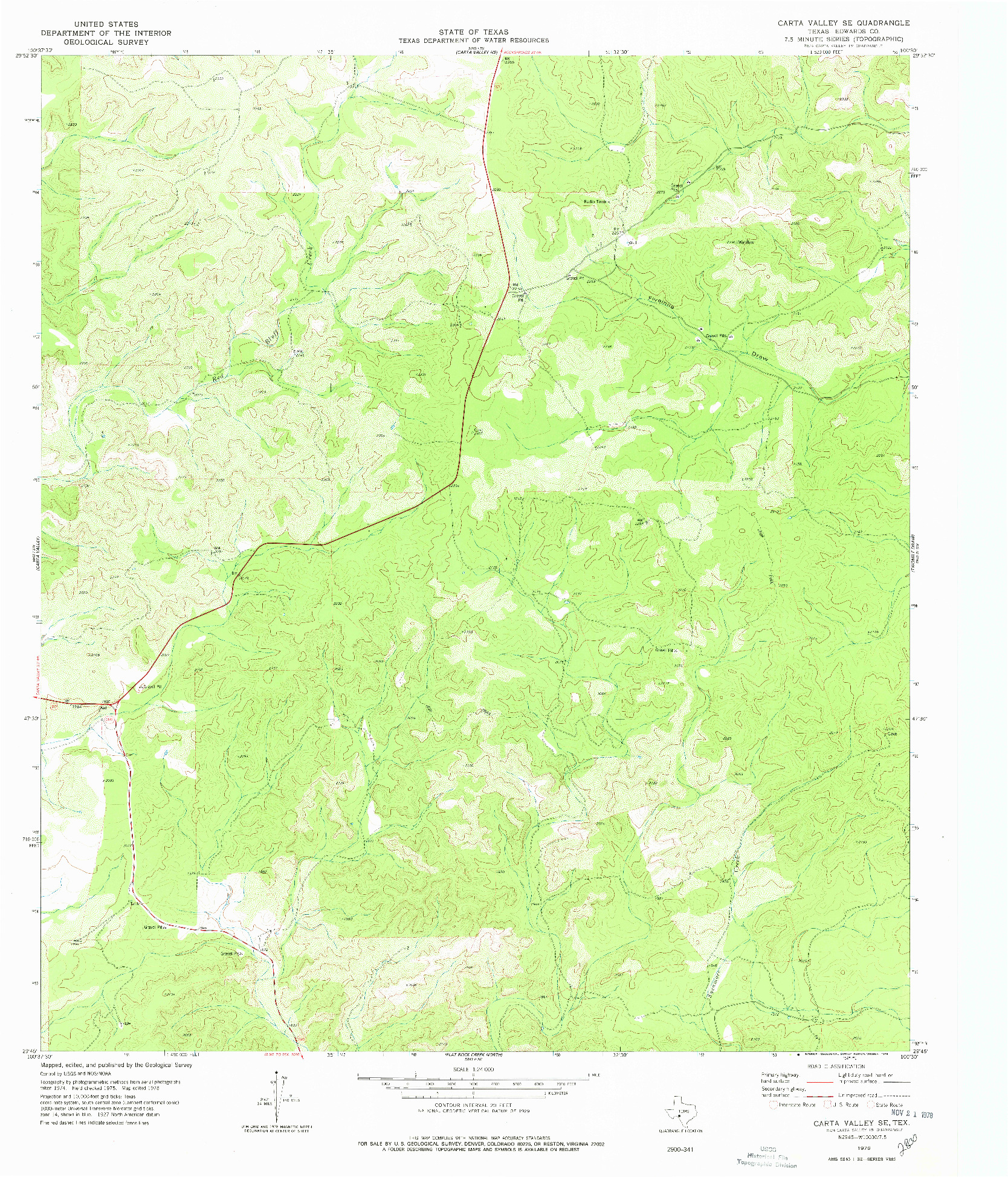 USGS 1:24000-SCALE QUADRANGLE FOR CARTA VALLEY SE, TX 1978