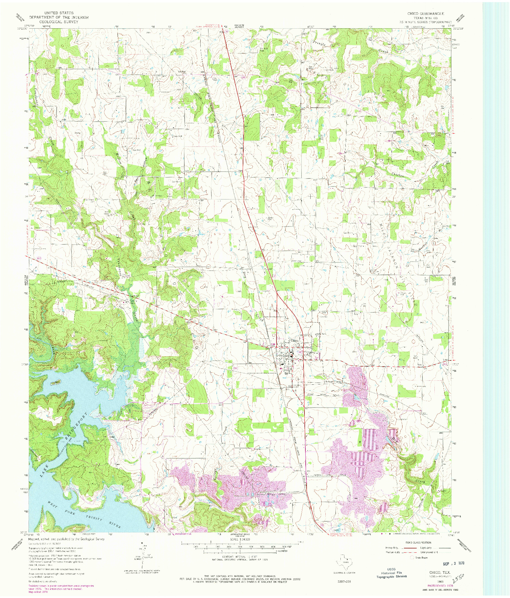 USGS 1:24000-SCALE QUADRANGLE FOR CHICO, TX 1961