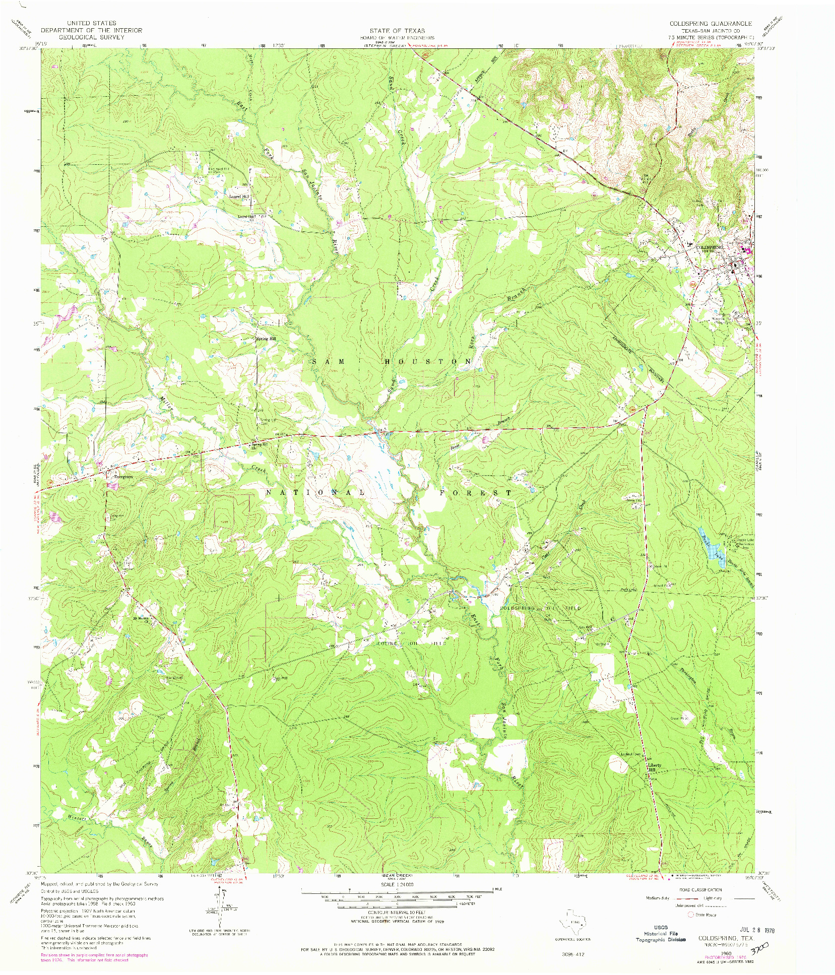 USGS 1:24000-SCALE QUADRANGLE FOR COLDSPRING, TX 1960