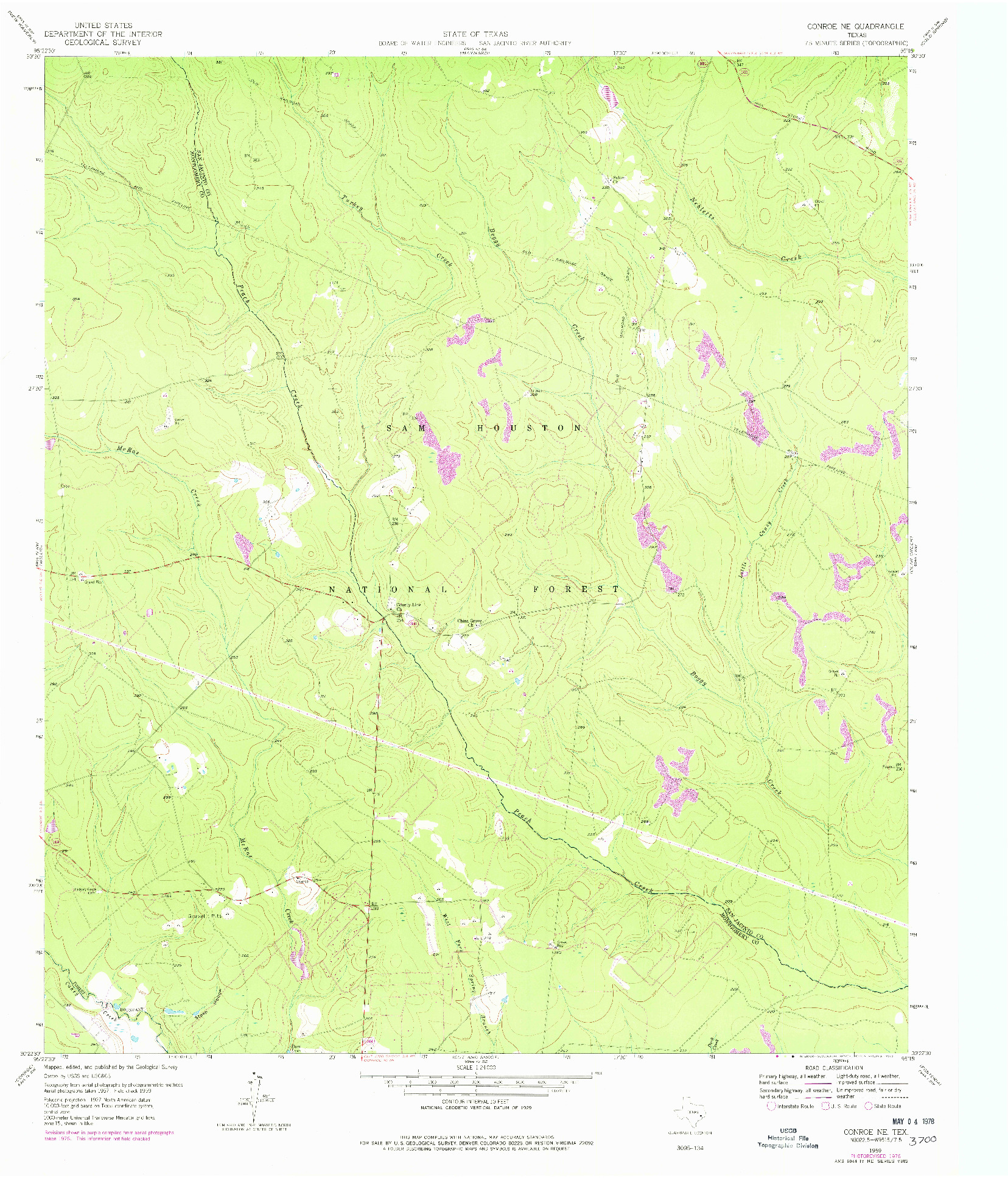 USGS 1:24000-SCALE QUADRANGLE FOR CONROE NE, TX 1959