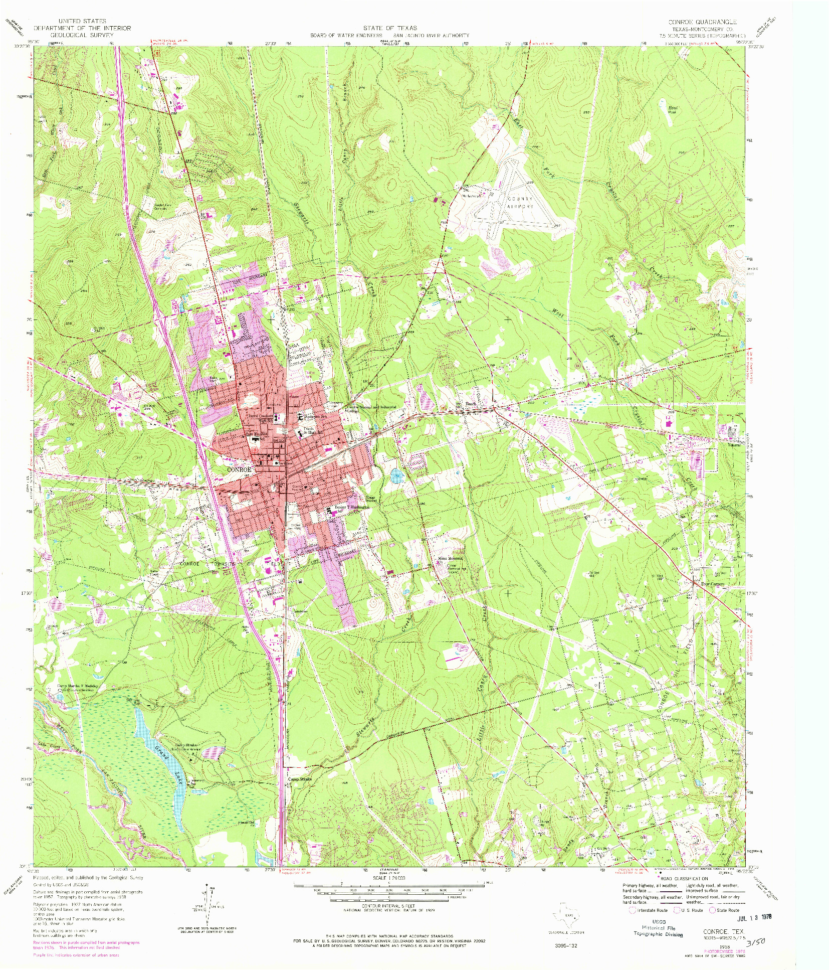 USGS 1:24000-SCALE QUADRANGLE FOR CONROE, TX 1958