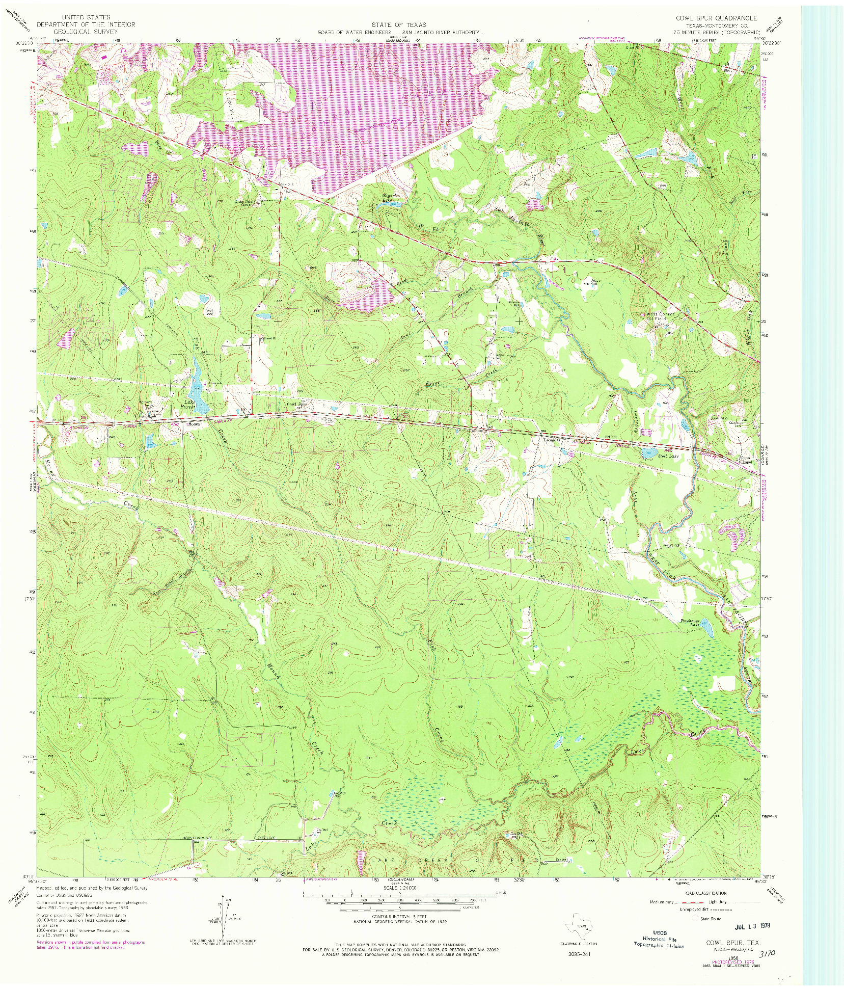 USGS 1:24000-SCALE QUADRANGLE FOR COWL SPUR, TX 1958