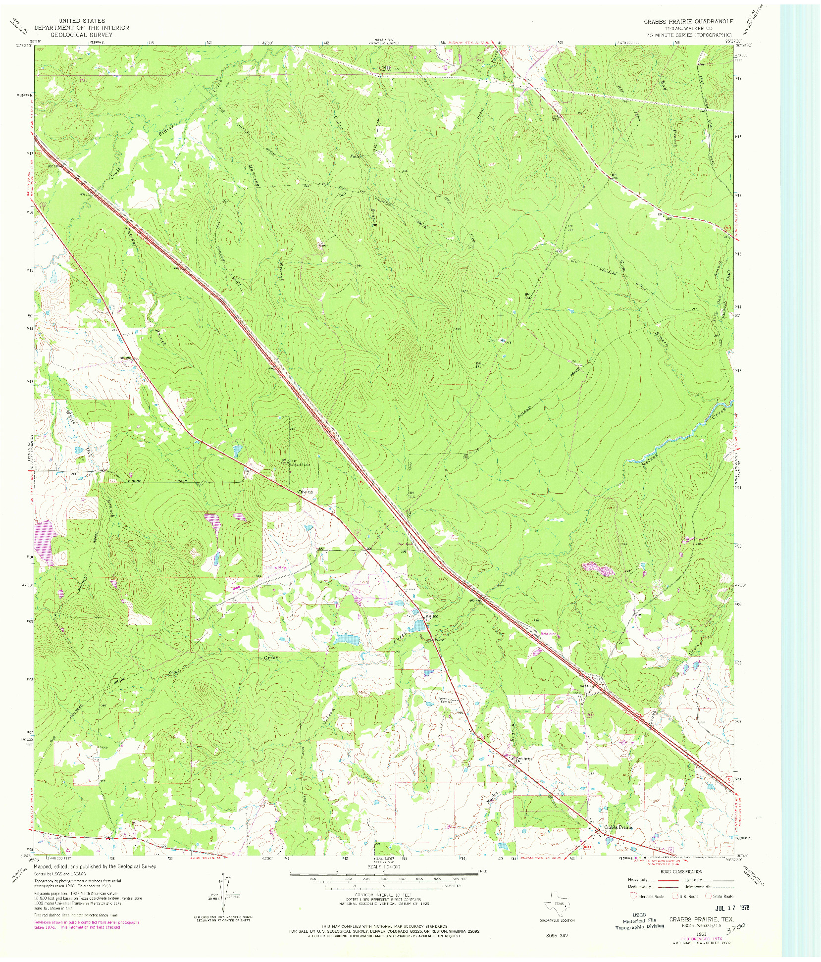 USGS 1:24000-SCALE QUADRANGLE FOR CRABBS PRAIRIE, TX 1963