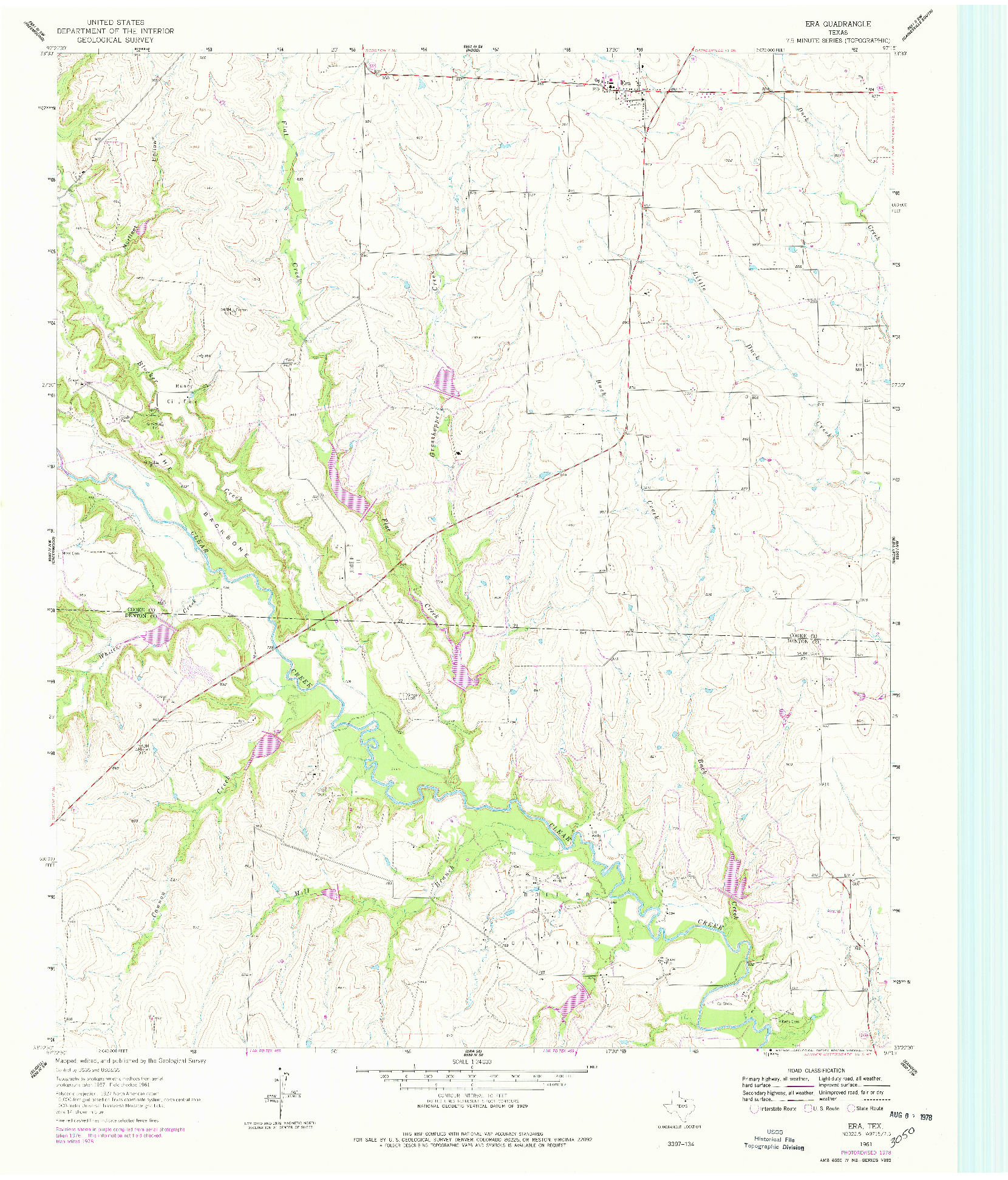 USGS 1:24000-SCALE QUADRANGLE FOR ERA, TX 1961