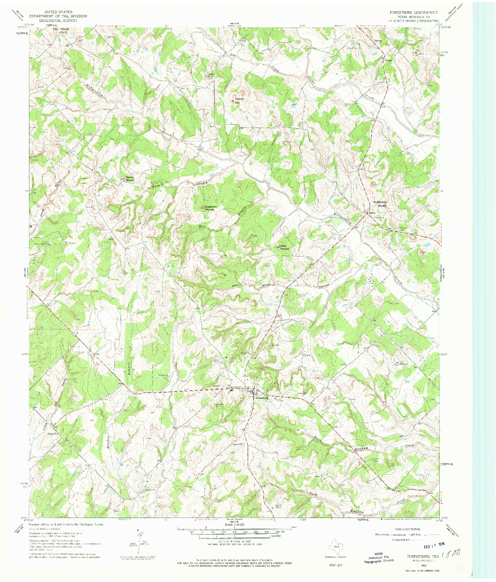 USGS 1:24000-SCALE QUADRANGLE FOR FORESTBURG, TX 1961