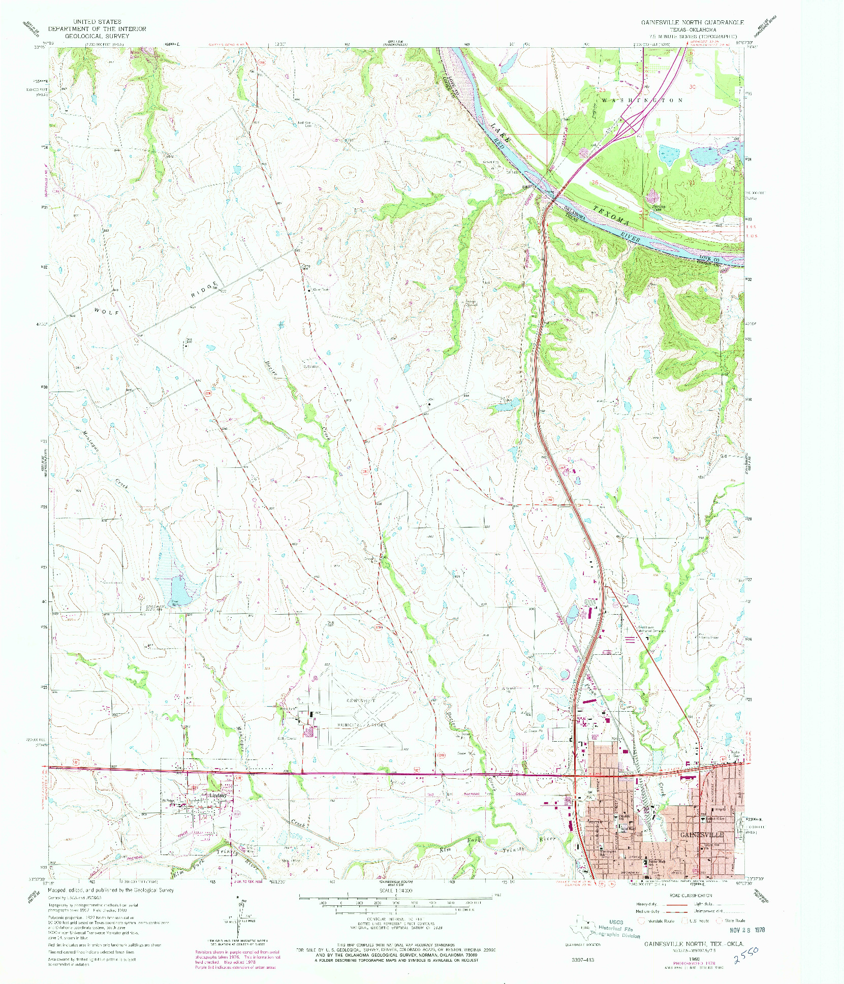 USGS 1:24000-SCALE QUADRANGLE FOR GAINESVILLE NORTH, TX 1960