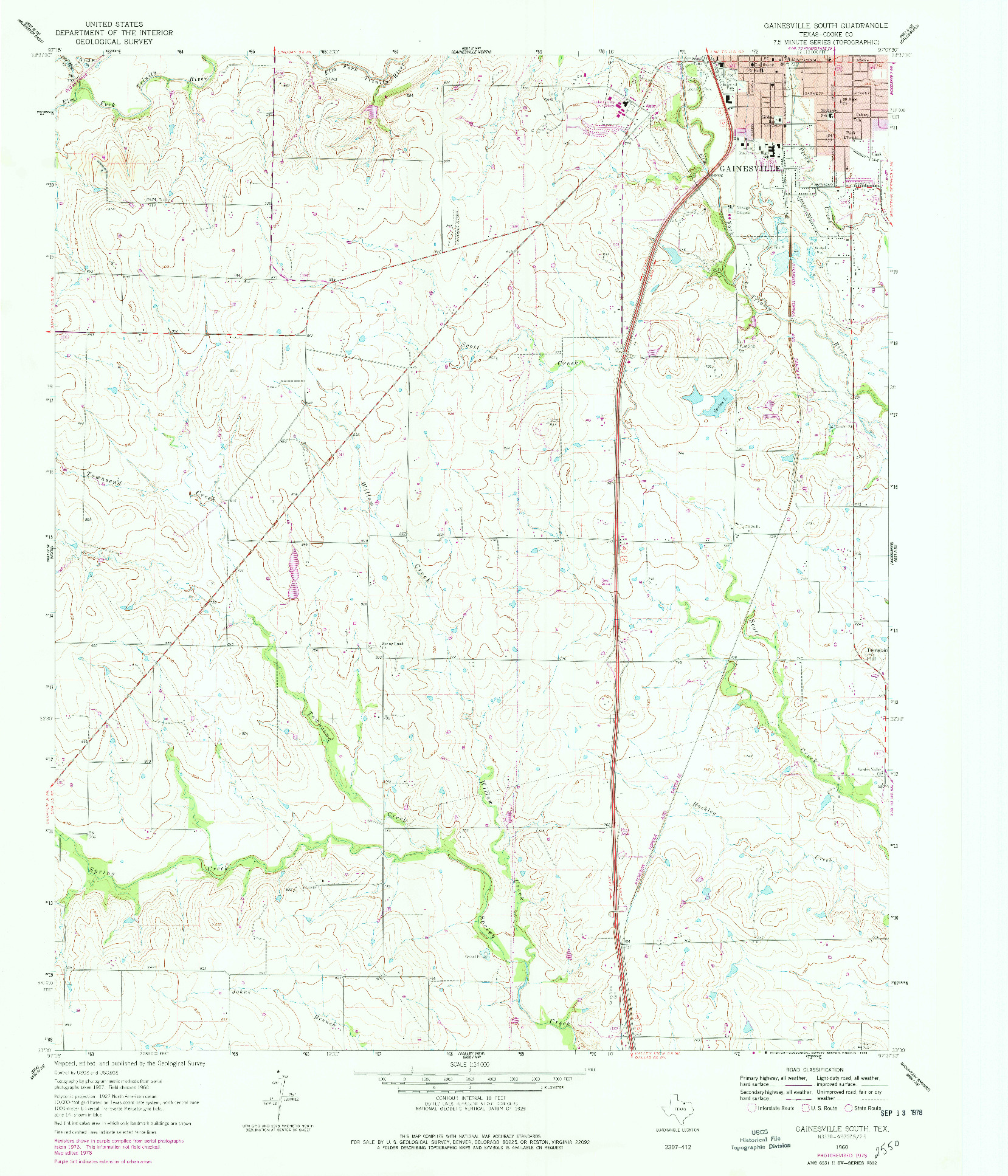 USGS 1:24000-SCALE QUADRANGLE FOR GAINESVILLE SOUTH, TX 1960