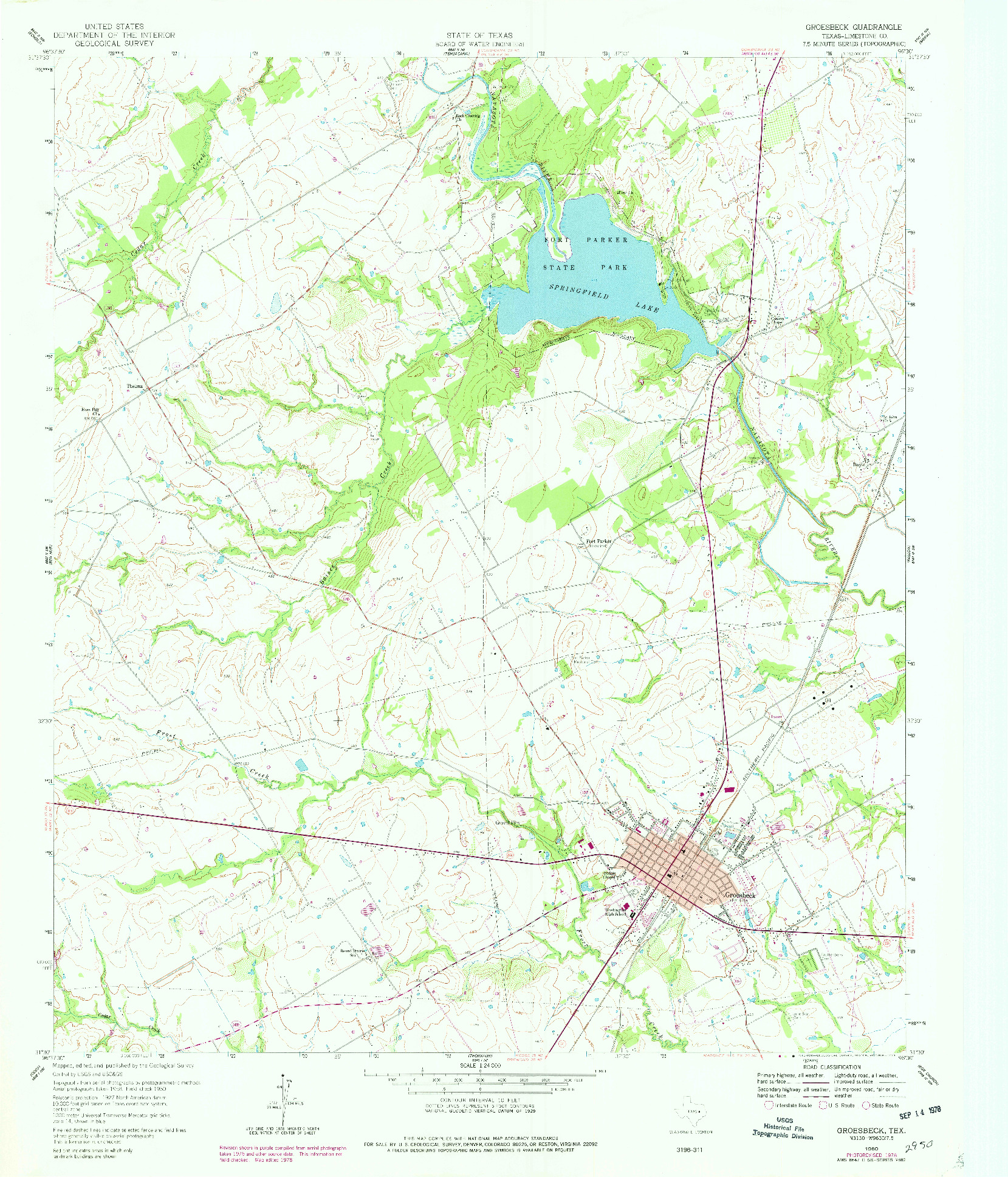 USGS 1:24000-SCALE QUADRANGLE FOR GROESBECK, TX 1960