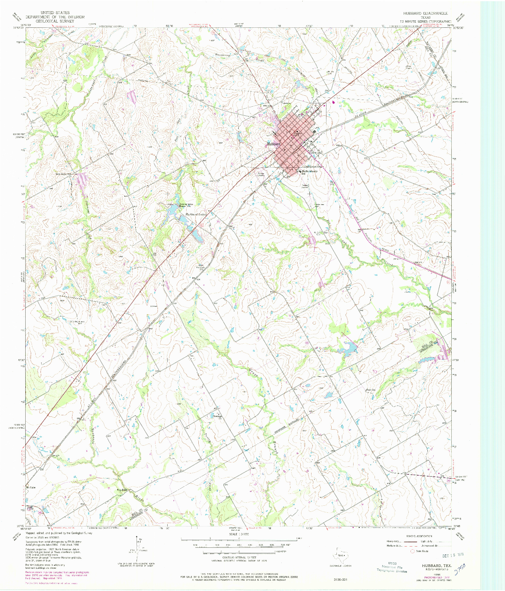 USGS 1:24000-SCALE QUADRANGLE FOR HUBBARD, TX 1956