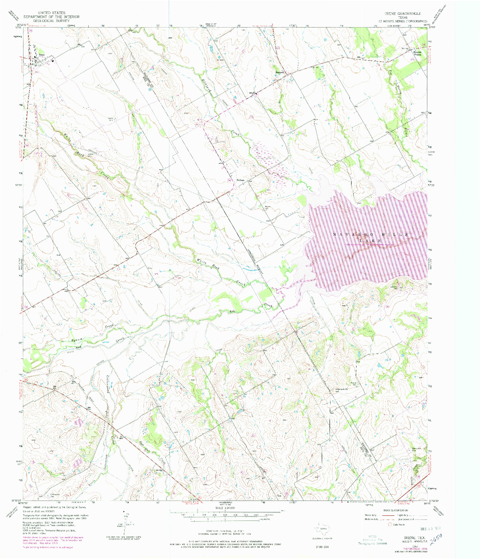 USGS 1:24000-SCALE QUADRANGLE FOR IRENE, TX 1957