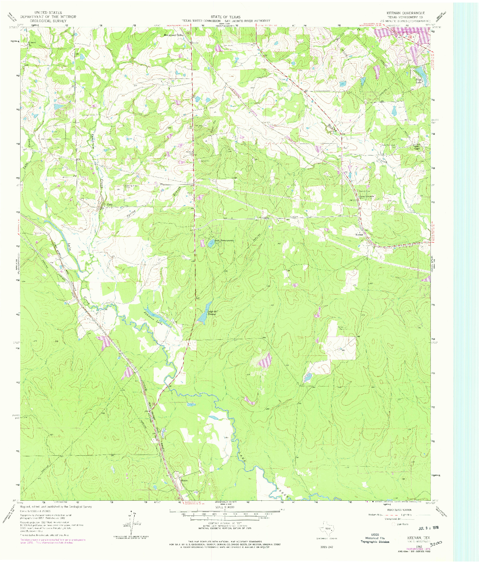 USGS 1:24000-SCALE QUADRANGLE FOR KEENAN, TX 1962