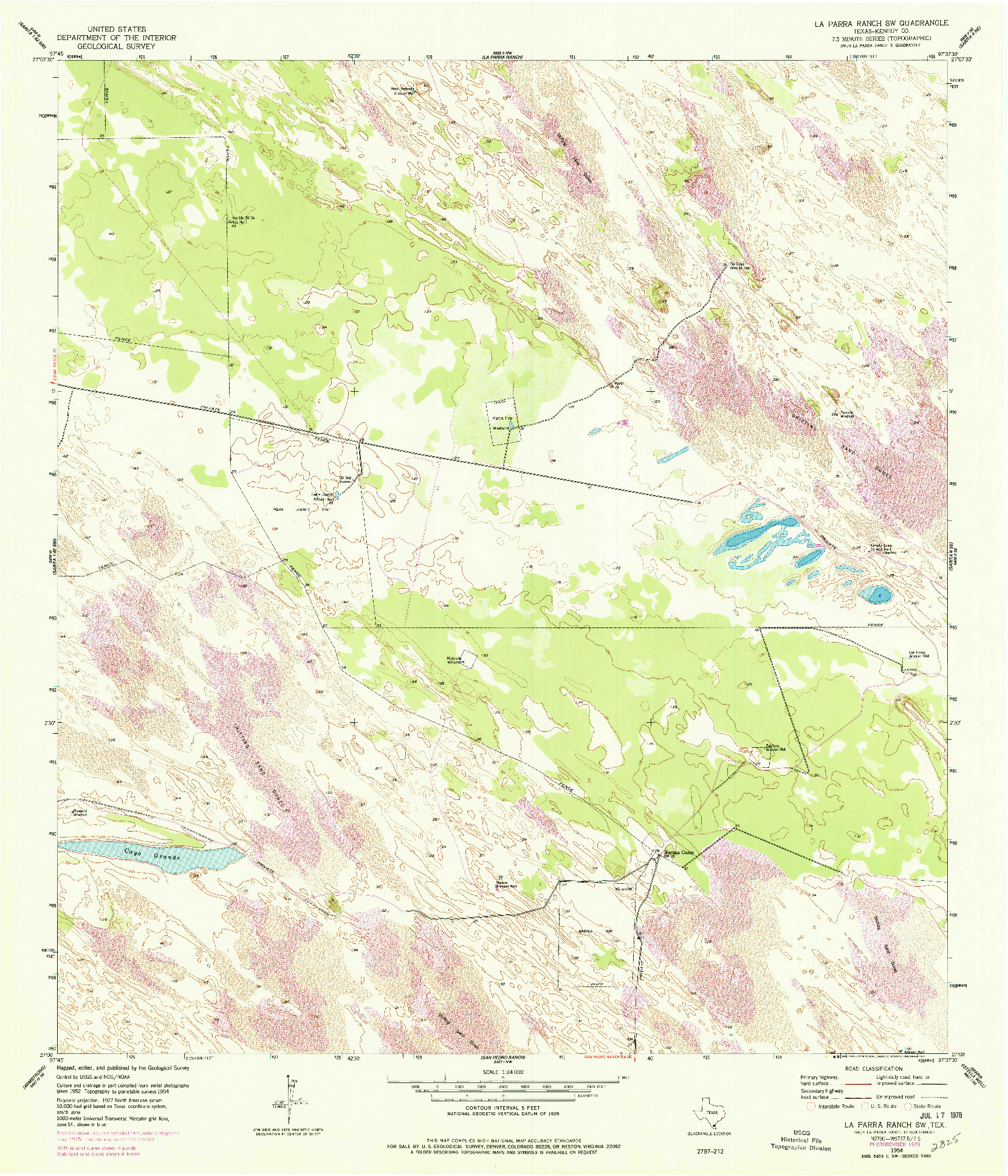 USGS 1:24000-SCALE QUADRANGLE FOR LA PARRA RANCH SW, TX 1954