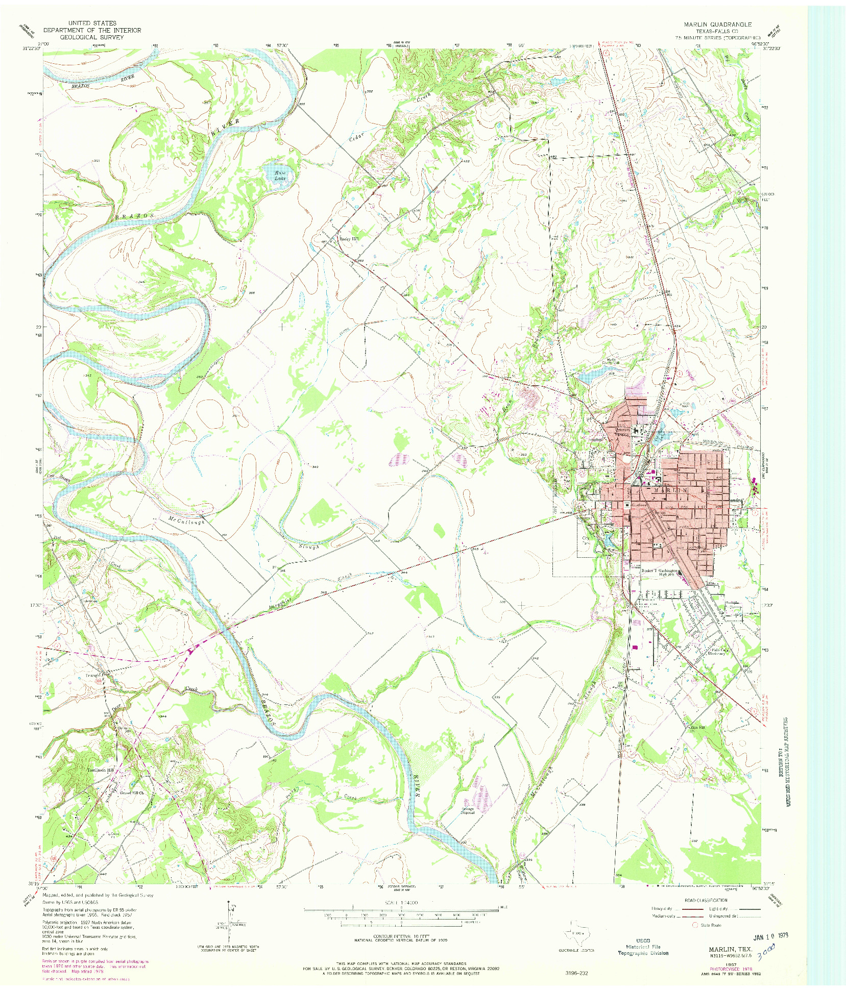 USGS 1:24000-SCALE QUADRANGLE FOR MARLIN, TX 1957