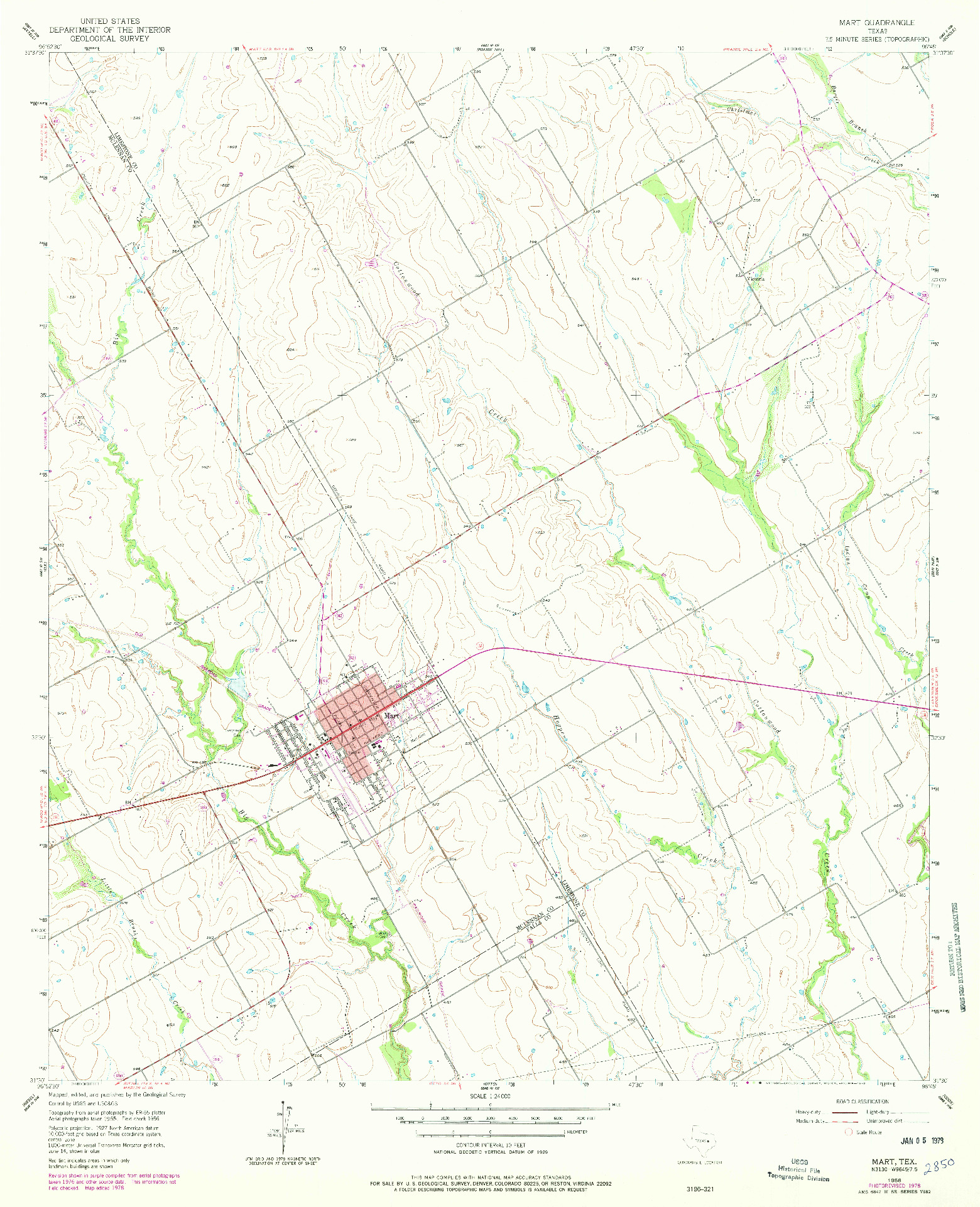 USGS 1:24000-SCALE QUADRANGLE FOR MART, TX 1956