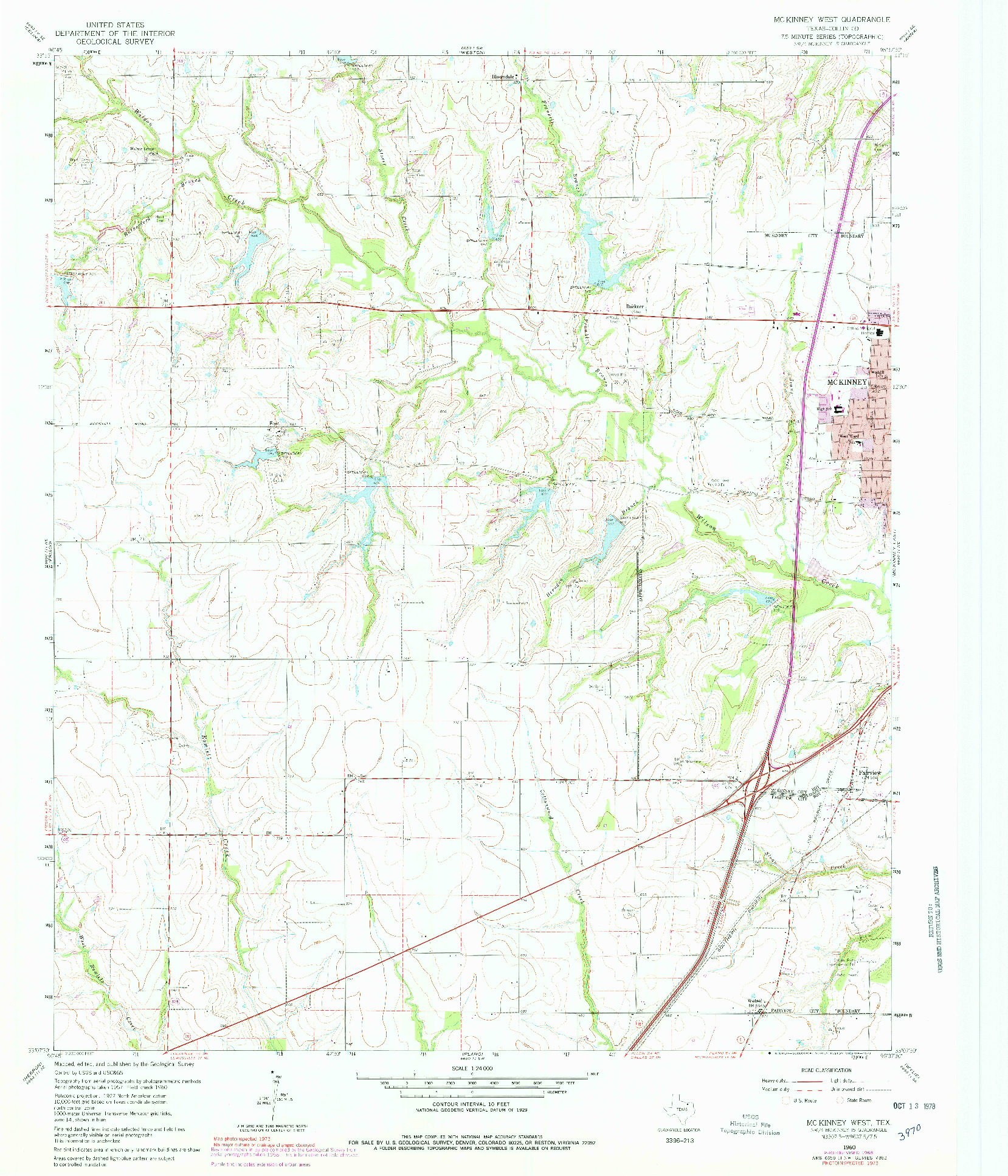 USGS 1:24000-SCALE QUADRANGLE FOR MCKINNEY WEST, TX 1960