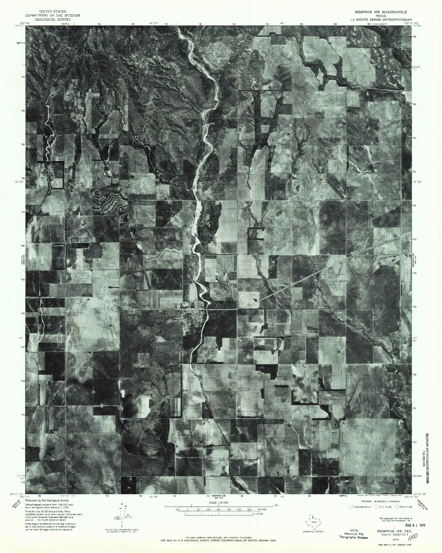 USGS 1:24000-SCALE QUADRANGLE FOR MEMPHIS NW, TX 1976