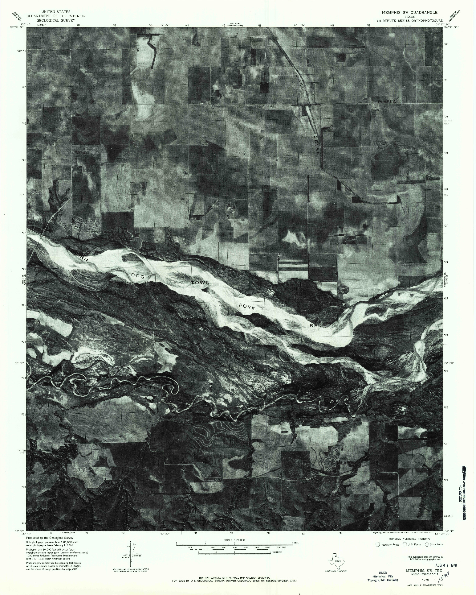 USGS 1:24000-SCALE QUADRANGLE FOR MEMPHIS SW, TX 1976