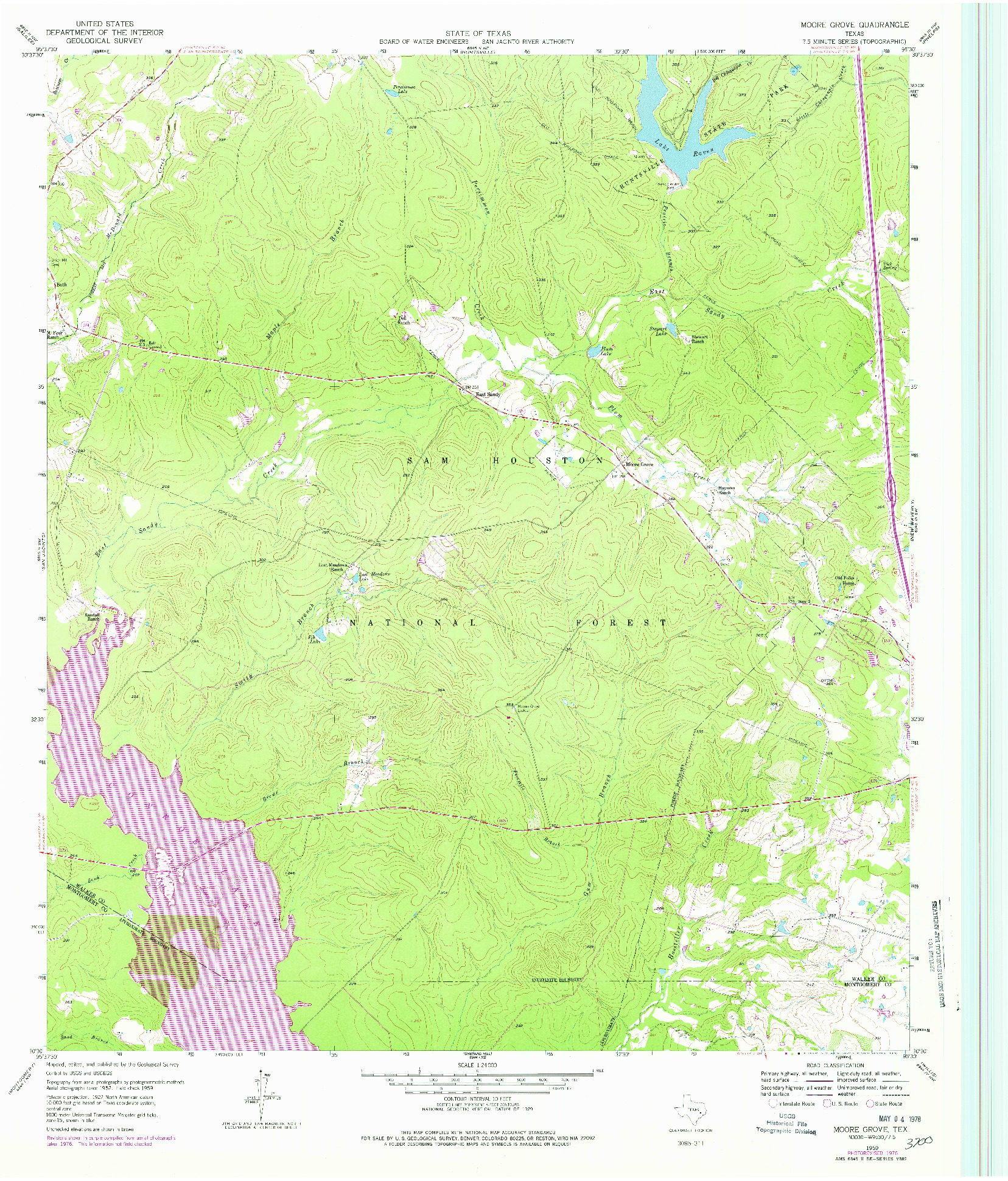 USGS 1:24000-SCALE QUADRANGLE FOR MOORE GROVE, TX 1959