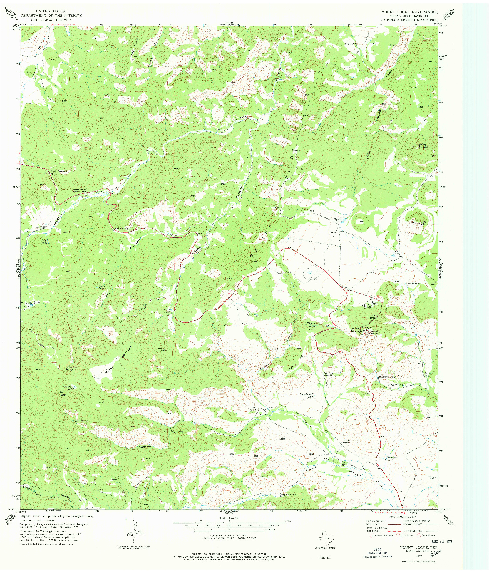 USGS 1:24000-SCALE QUADRANGLE FOR MOUNT LOCKE, TX 1978