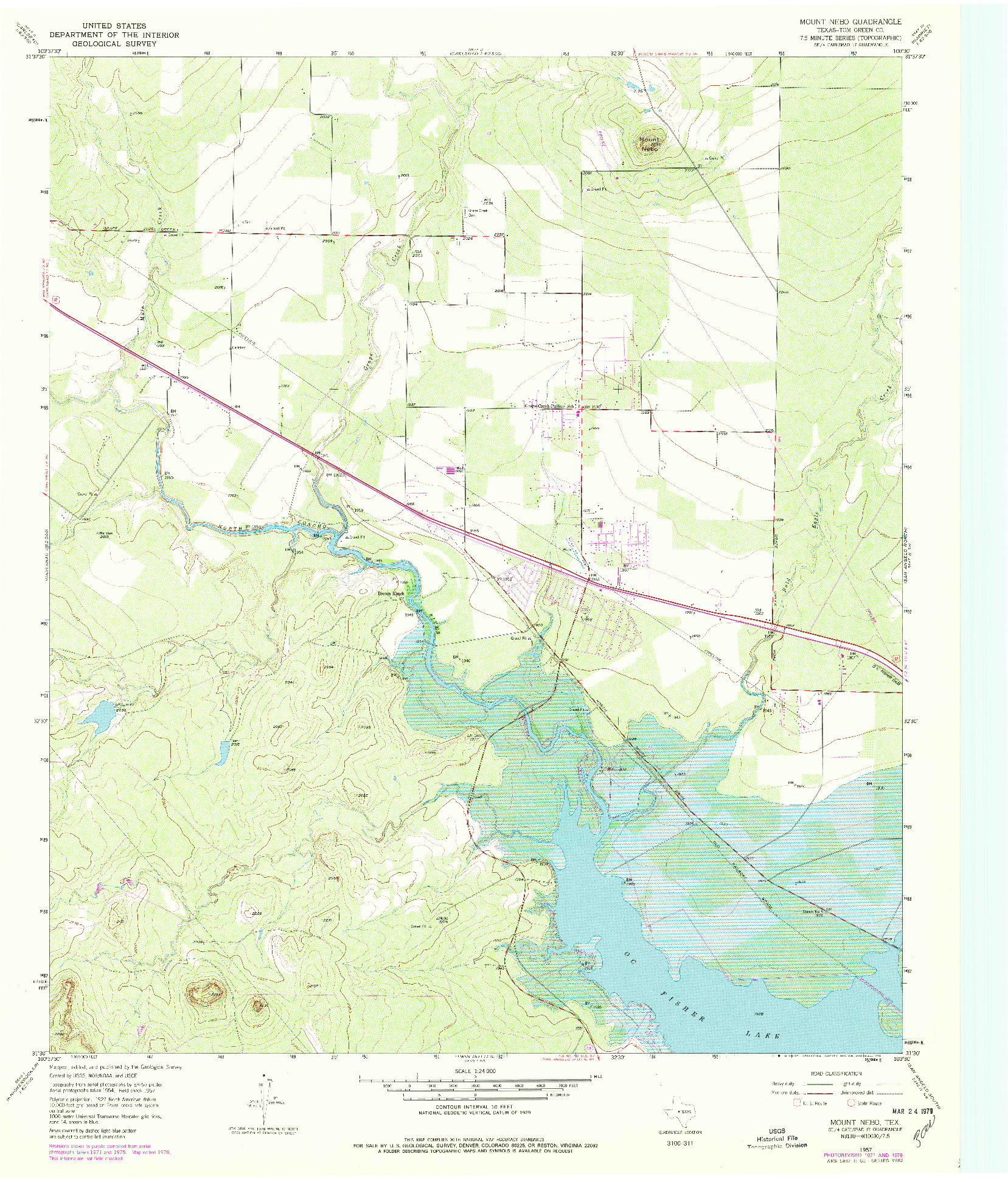 USGS 1:24000-SCALE QUADRANGLE FOR MOUNT NEBO, TX 1957