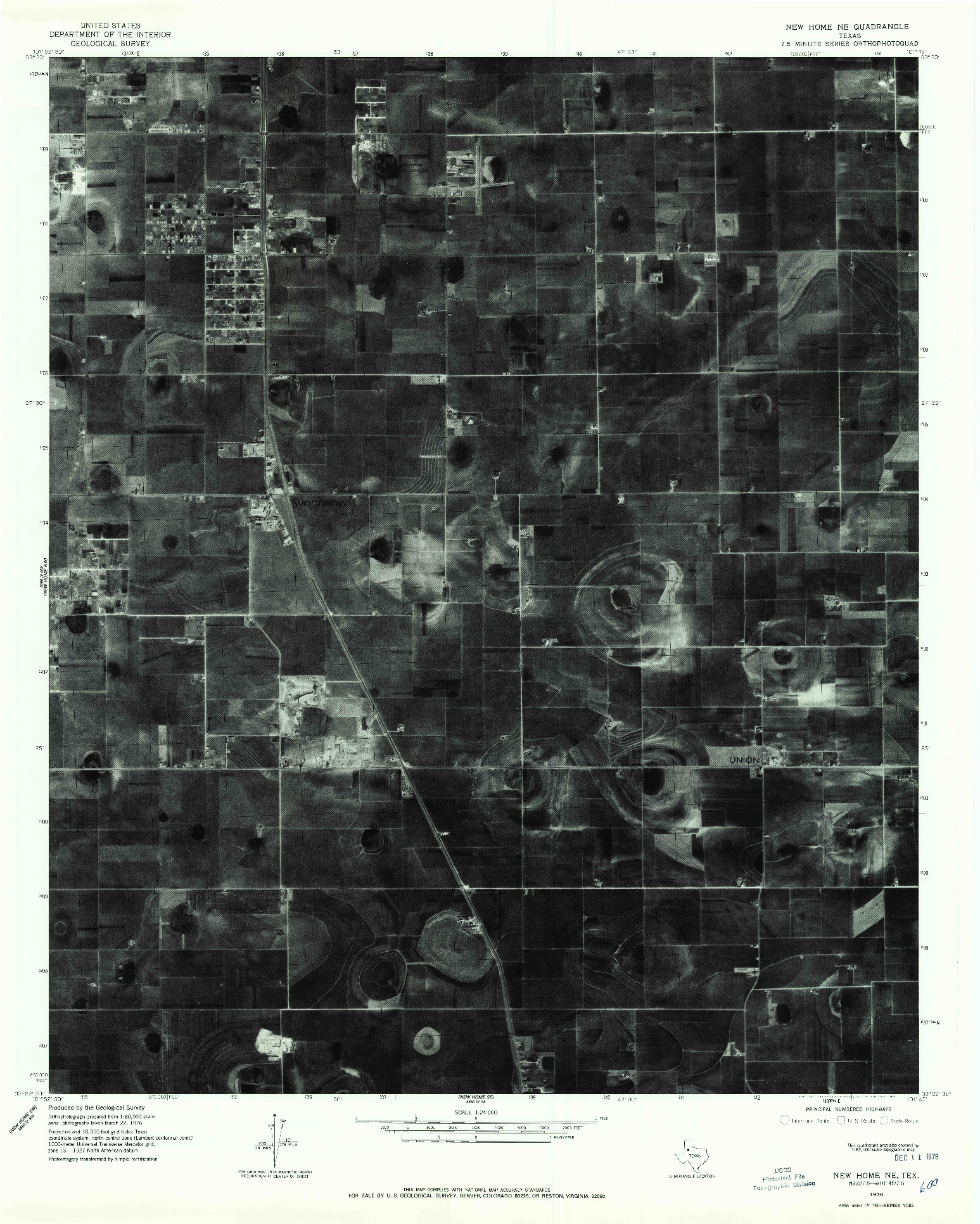 USGS 1:24000-SCALE QUADRANGLE FOR NEW HOME NE, TX 1976