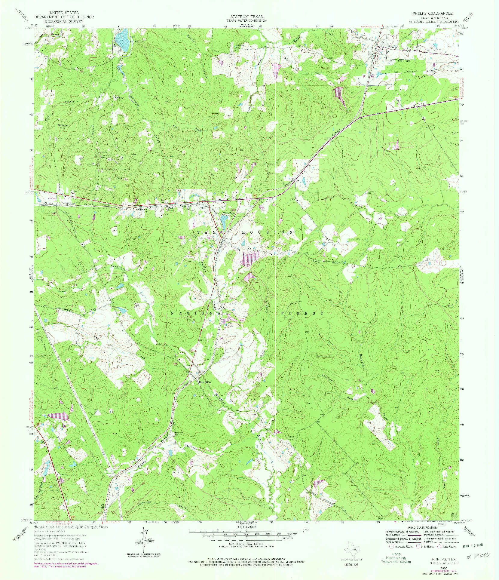 USGS 1:24000-SCALE QUADRANGLE FOR PHELPS, TX 1960