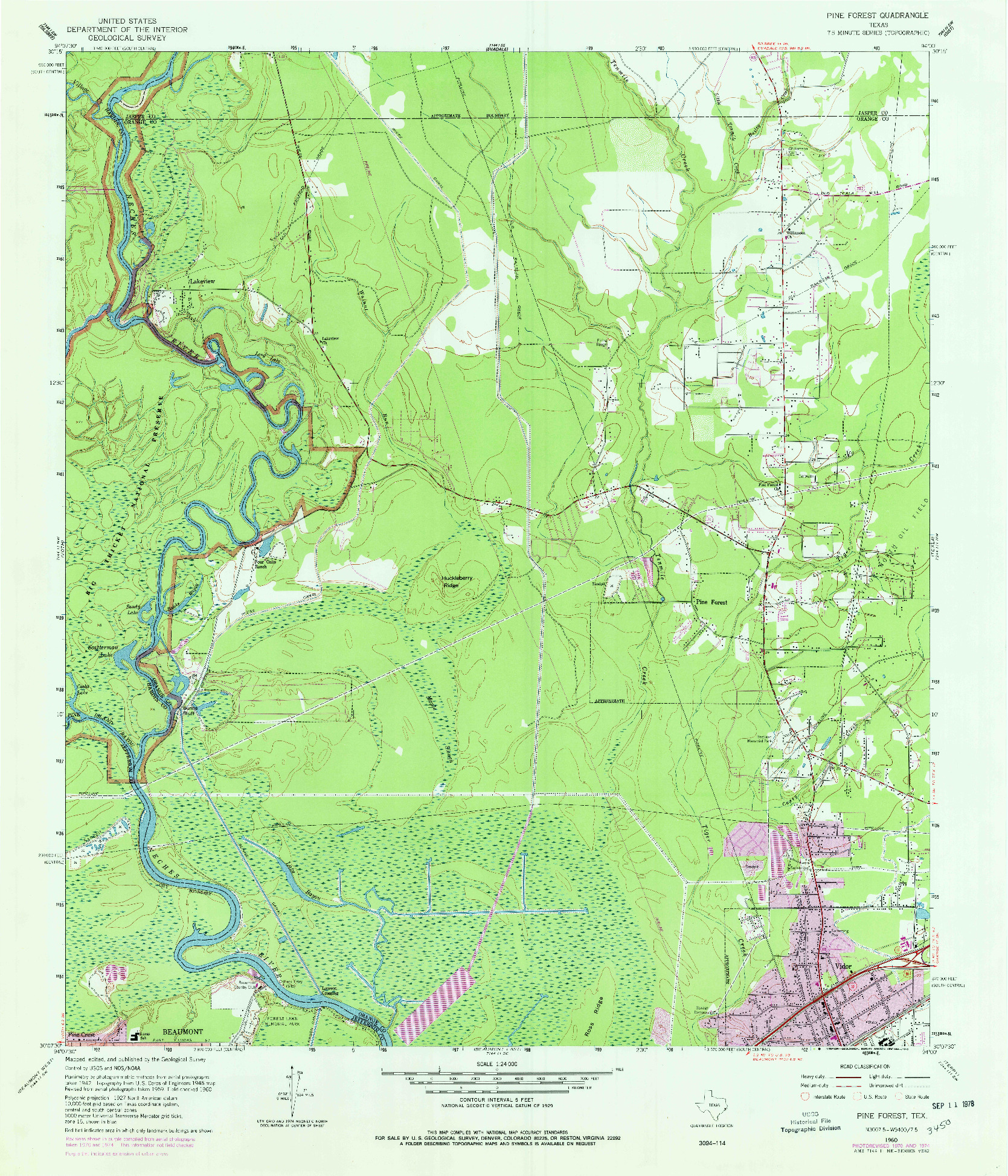 USGS 1:24000-SCALE QUADRANGLE FOR PINE FOREST, TX 1960