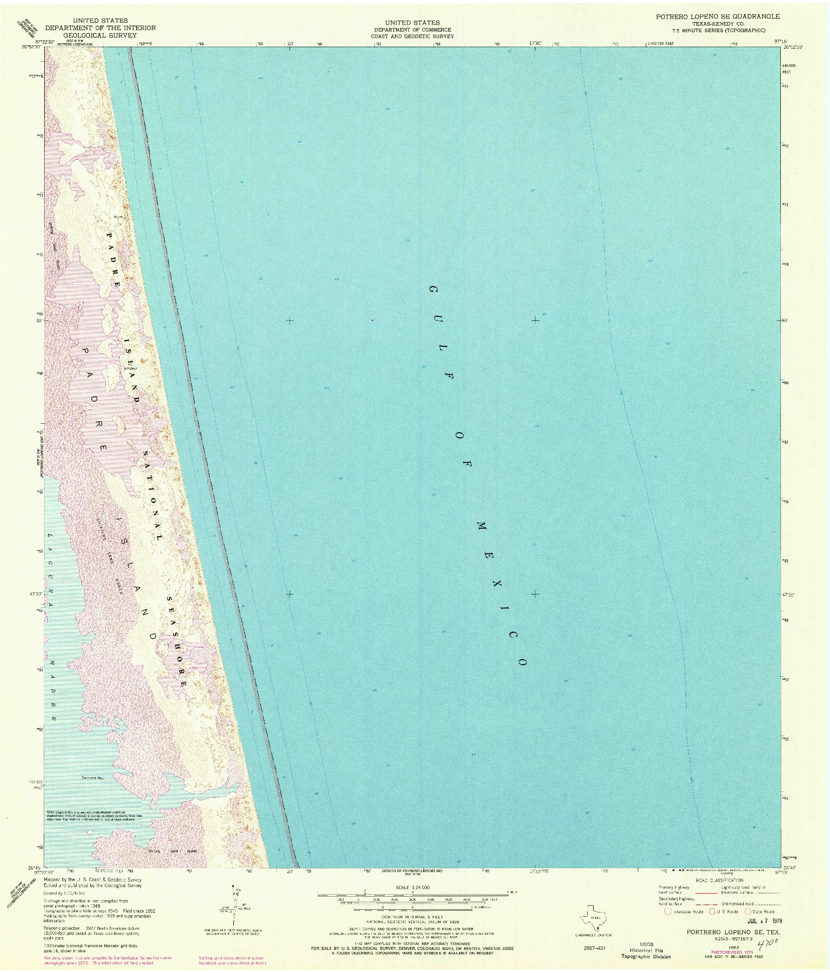 USGS 1:24000-SCALE QUADRANGLE FOR POTRERO LOPENO SE, TX 1952