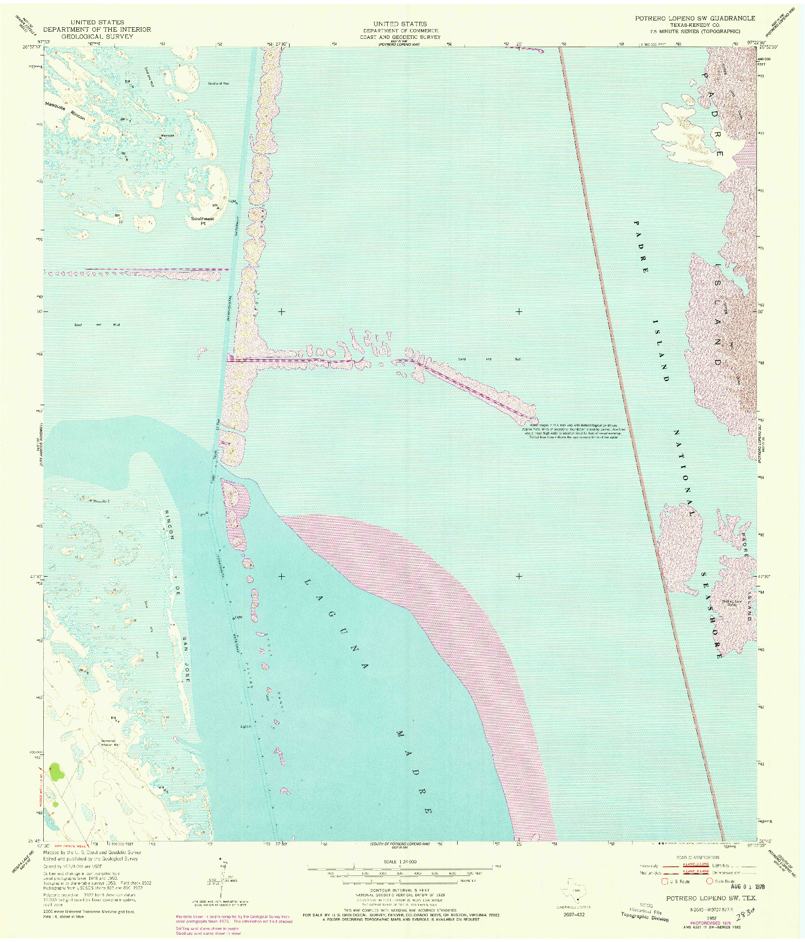 USGS 1:24000-SCALE QUADRANGLE FOR POTRERO LOPENO SW, TX 1952