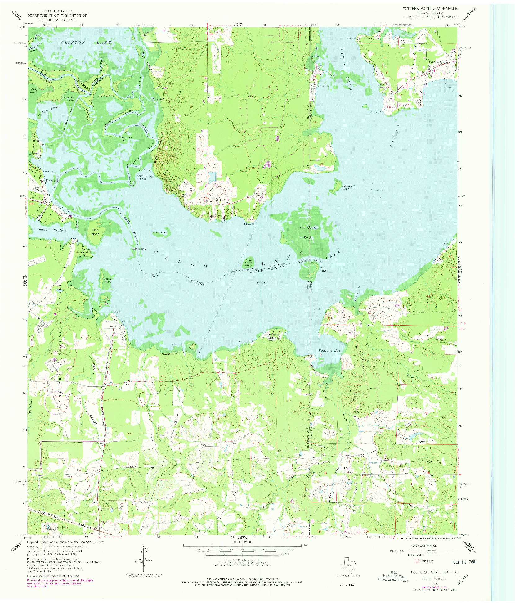 USGS 1:24000-SCALE QUADRANGLE FOR POTTERS POINT, TX 1962