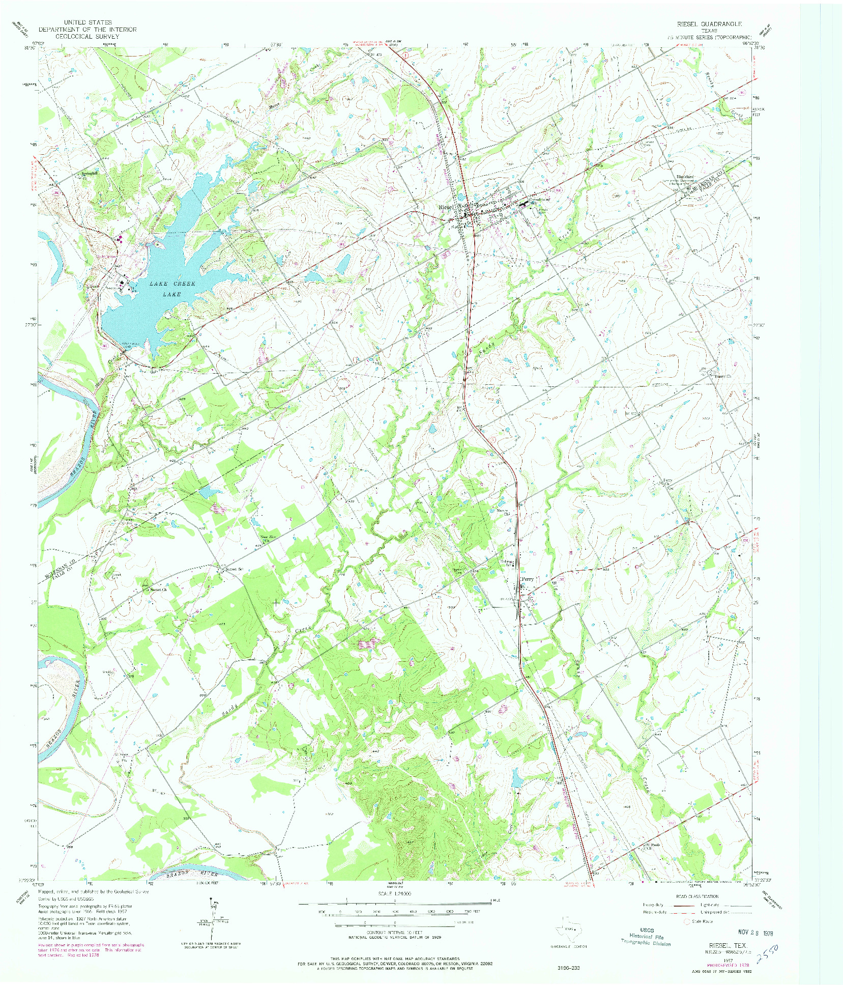 USGS 1:24000-SCALE QUADRANGLE FOR RIESEL, TX 1957