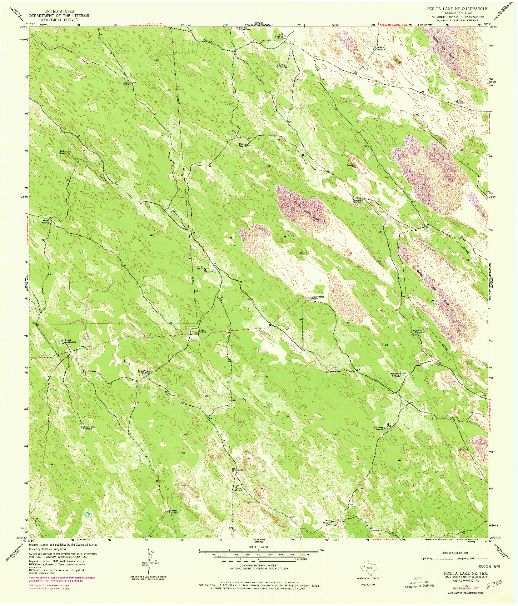 USGS 1:24000-SCALE QUADRANGLE FOR ROSITA LAKE NE, TX 1956