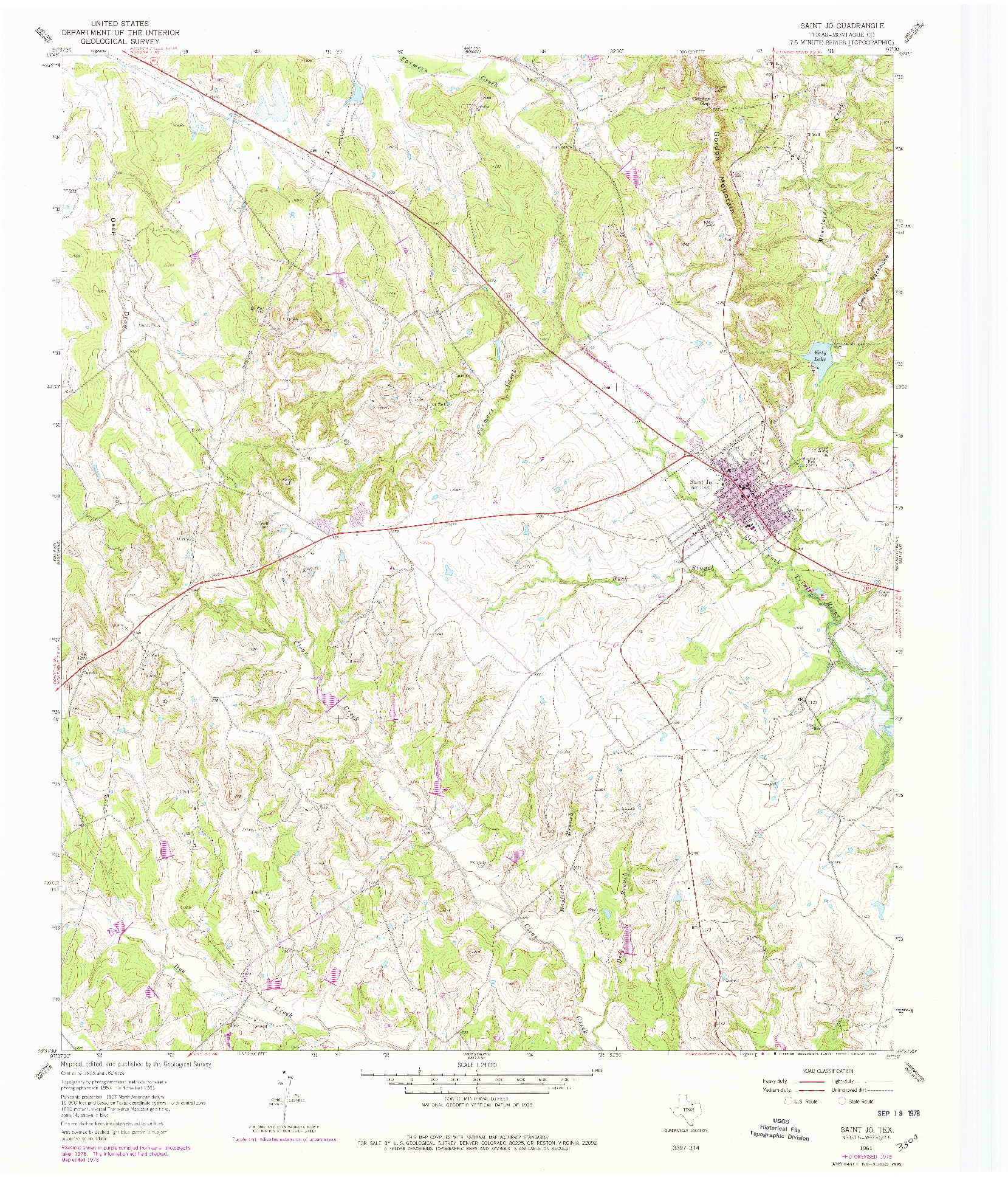 USGS 1:24000-SCALE QUADRANGLE FOR SAINT JO, TX 1961