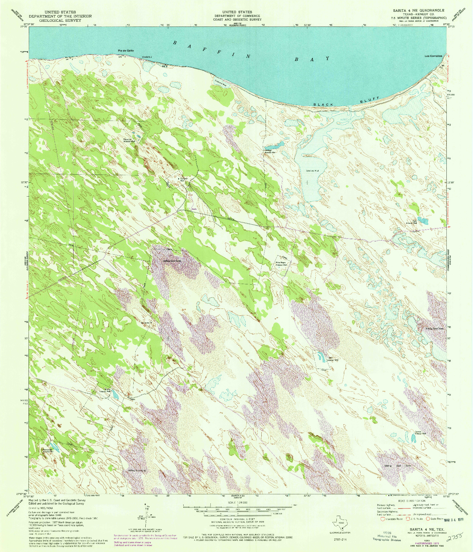 USGS 1:24000-SCALE QUADRANGLE FOR SARITA 4 NE, TX 1951