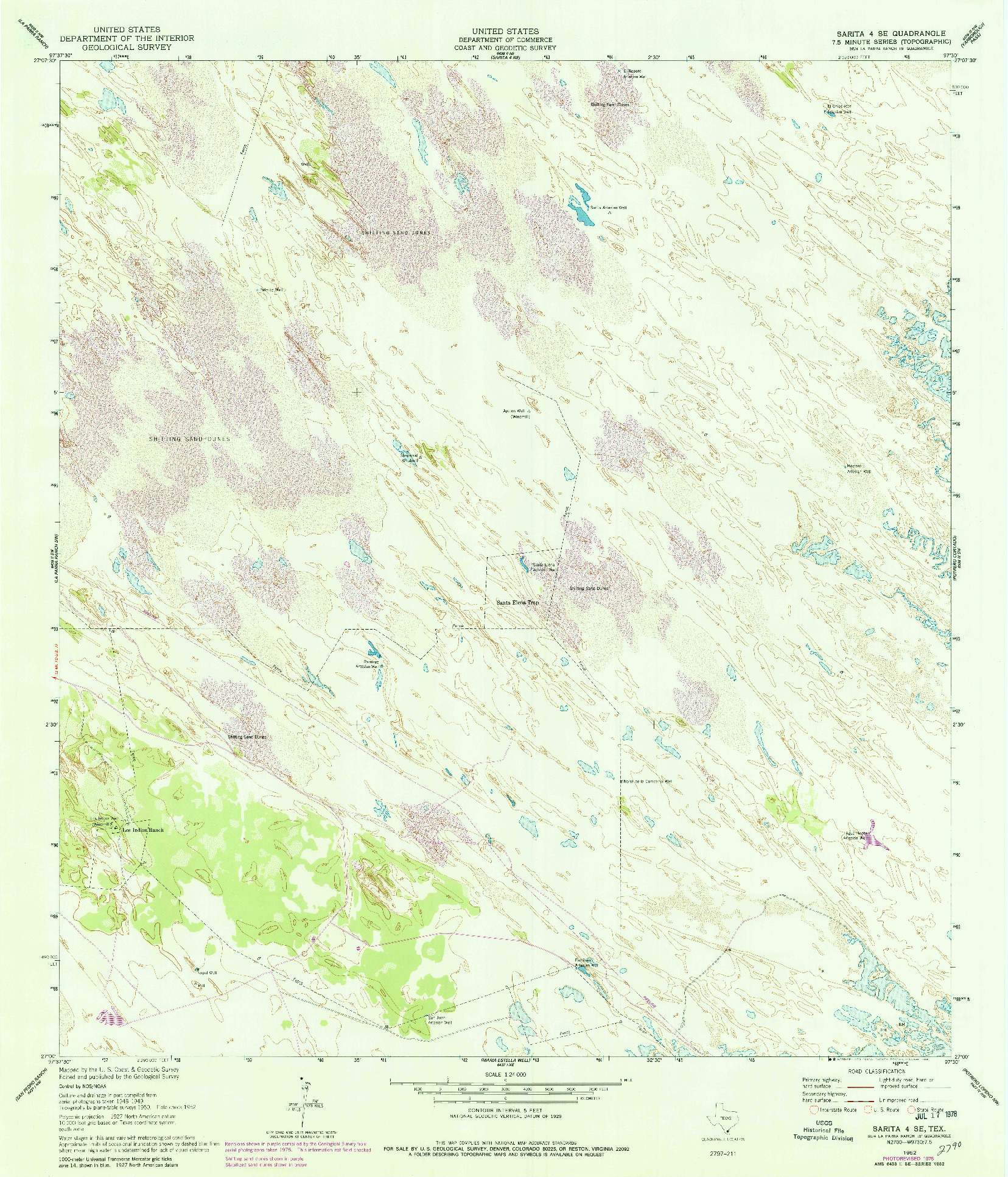 USGS 1:24000-SCALE QUADRANGLE FOR SARITA 4 SE, TX 1952