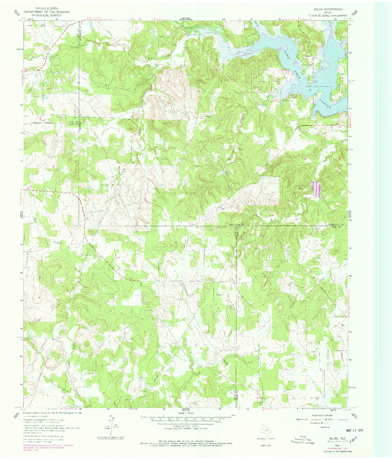 USGS 1:24000-SCALE QUADRANGLE FOR SELMA, TX 1961