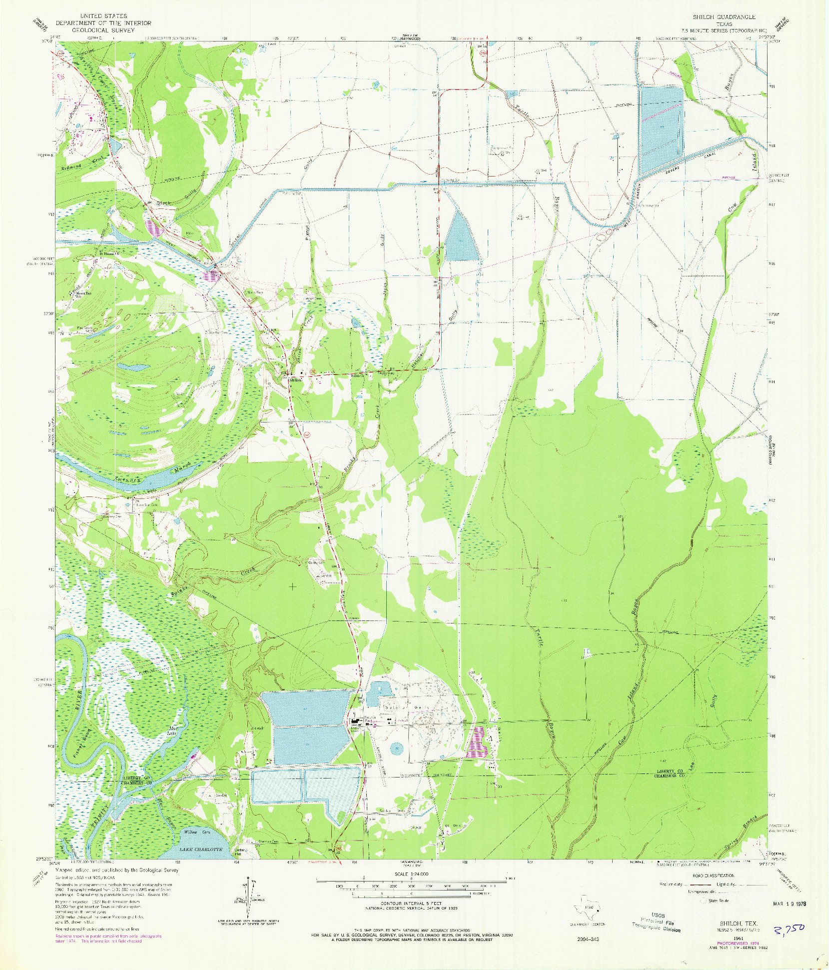 USGS 1:24000-SCALE QUADRANGLE FOR SHILOH, TX 1961