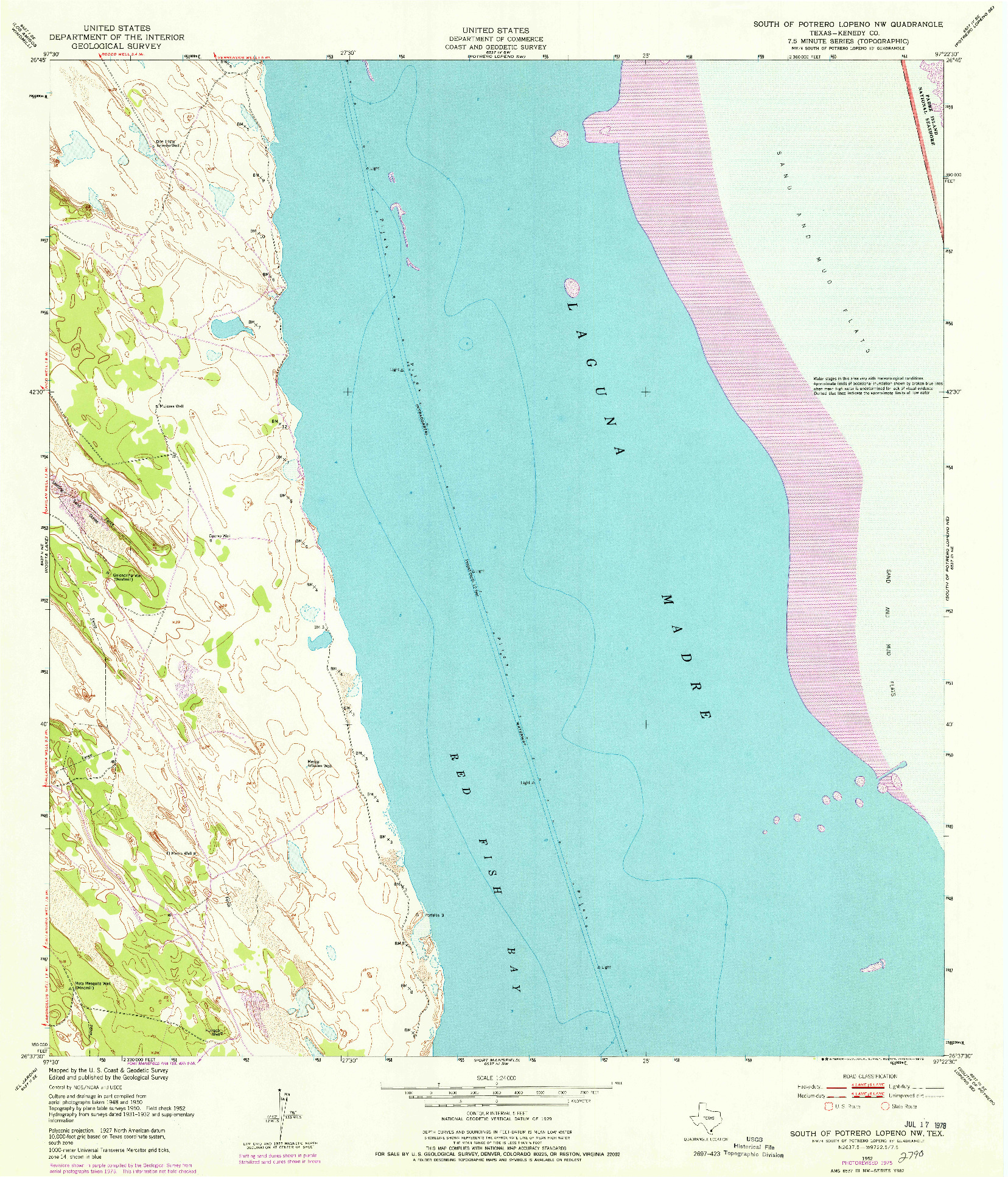 USGS 1:24000-SCALE QUADRANGLE FOR SOUTH OF POTRERO LOPENO NW, TX 1952