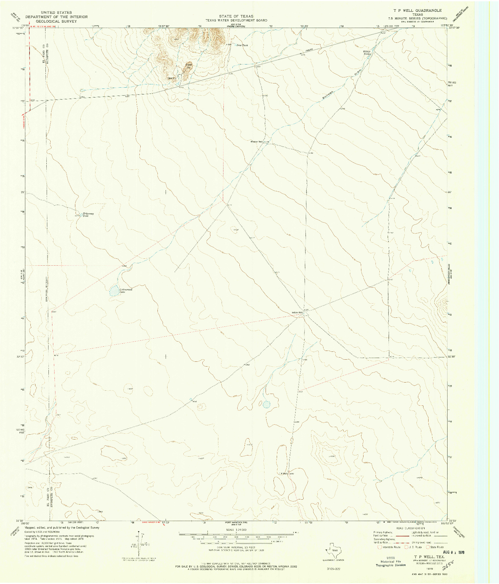 USGS 1:24000-SCALE QUADRANGLE FOR T P WELL, TX 1978