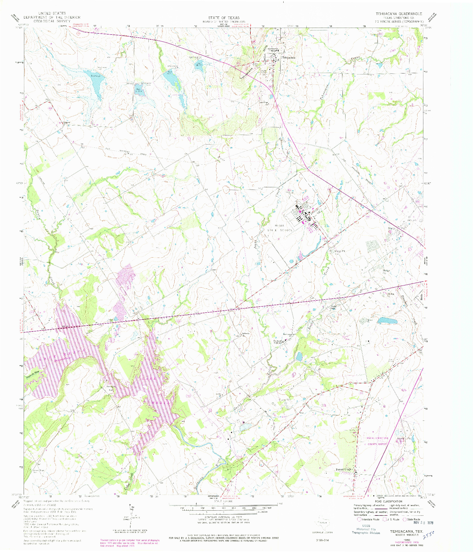 USGS 1:24000-SCALE QUADRANGLE FOR TEHUACANA, TX 1960