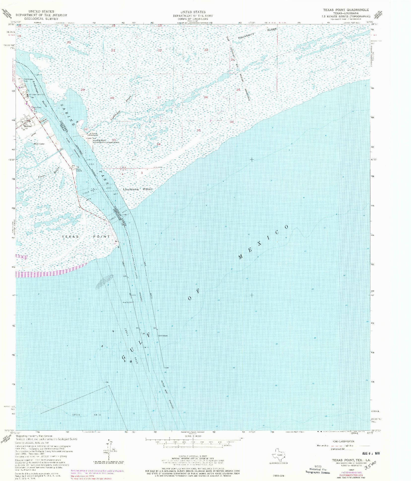 USGS 1:24000-SCALE QUADRANGLE FOR TEXAS POINT, TX 1957
