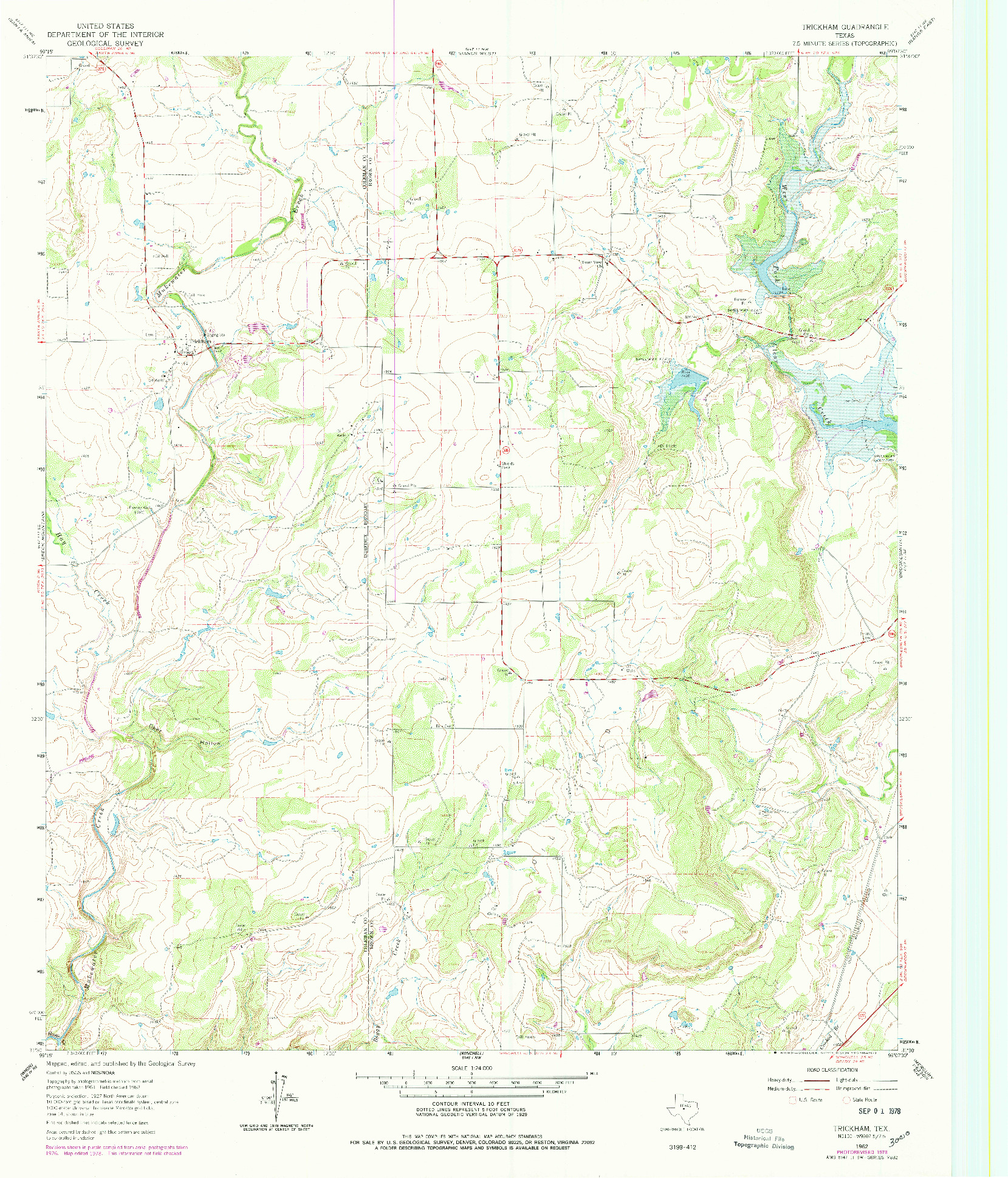 USGS 1:24000-SCALE QUADRANGLE FOR TRICKHAM, TX 1962