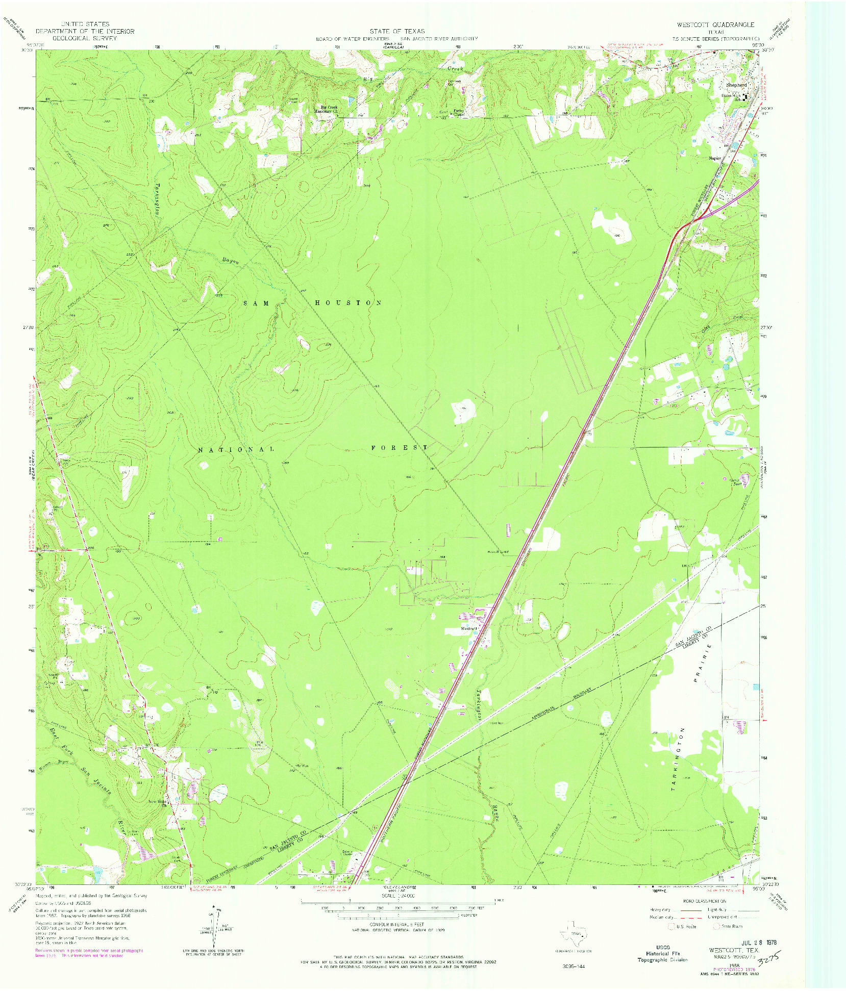 USGS 1:24000-SCALE QUADRANGLE FOR WESTCOTT, TX 1958