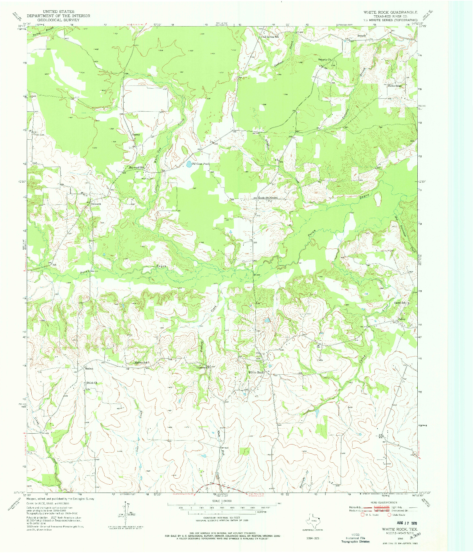 USGS 1:24000-SCALE QUADRANGLE FOR WHITE ROCK, TX 1950